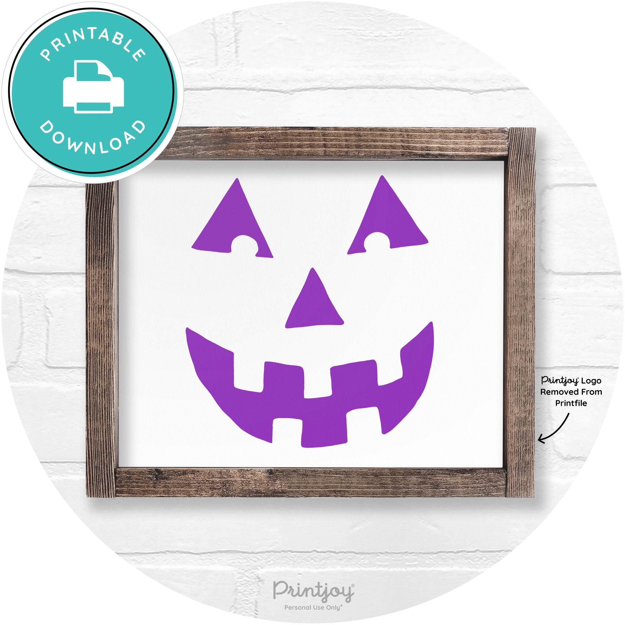 Jack O Lantern Halloween Rustic Farmhouse Wall Art Printable