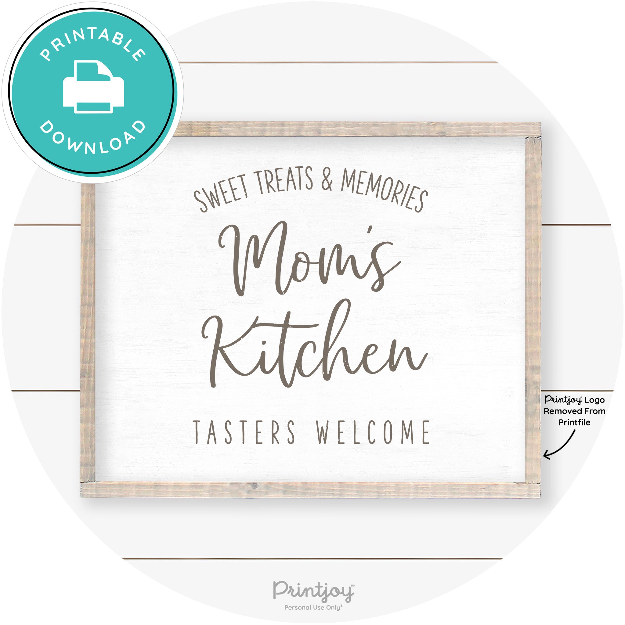 Mom's Kitchen Tasters Welcome Farmhouse Wall Art Free Printable