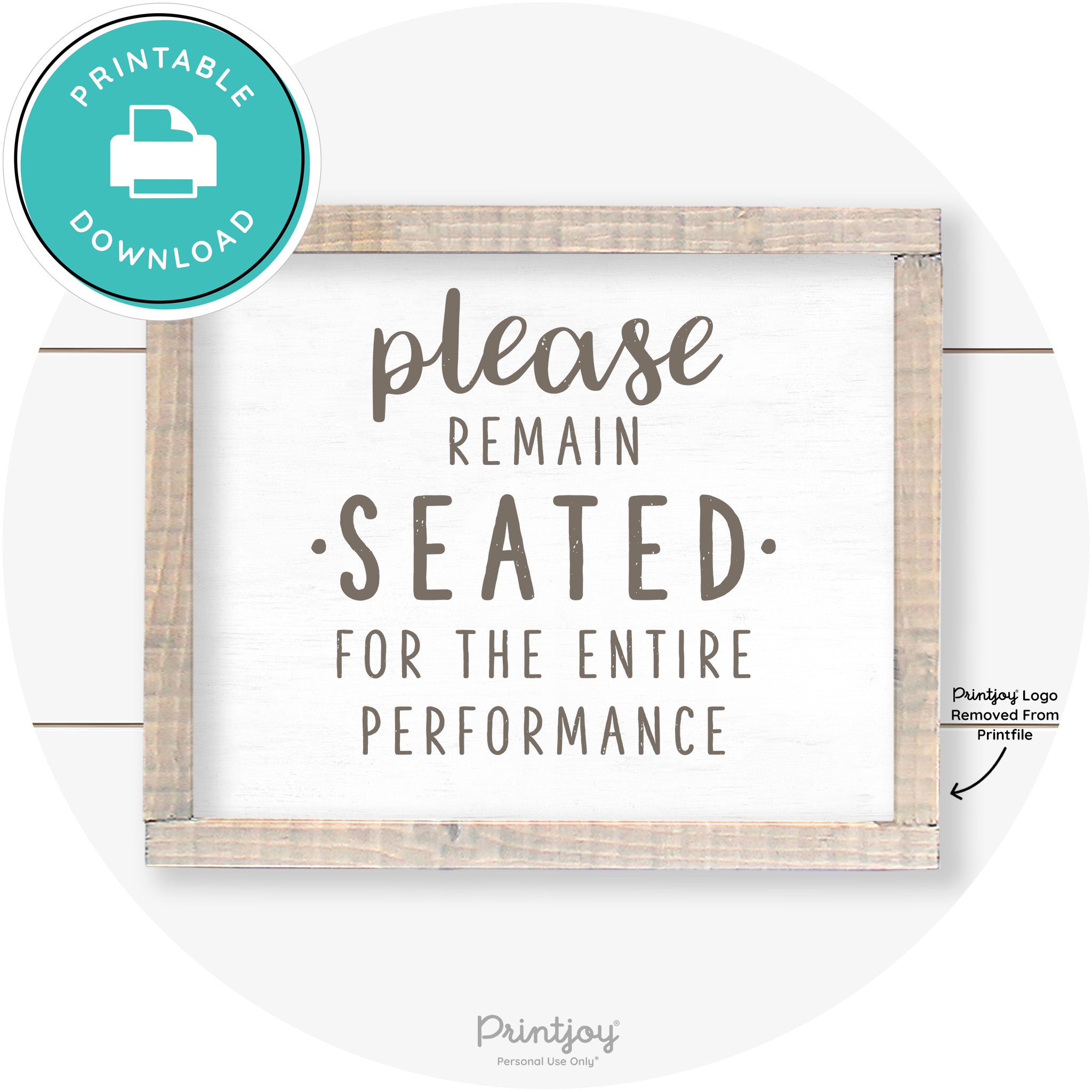 Please Remain Seated Funny Bathroom Farmhouse Art Free Printable