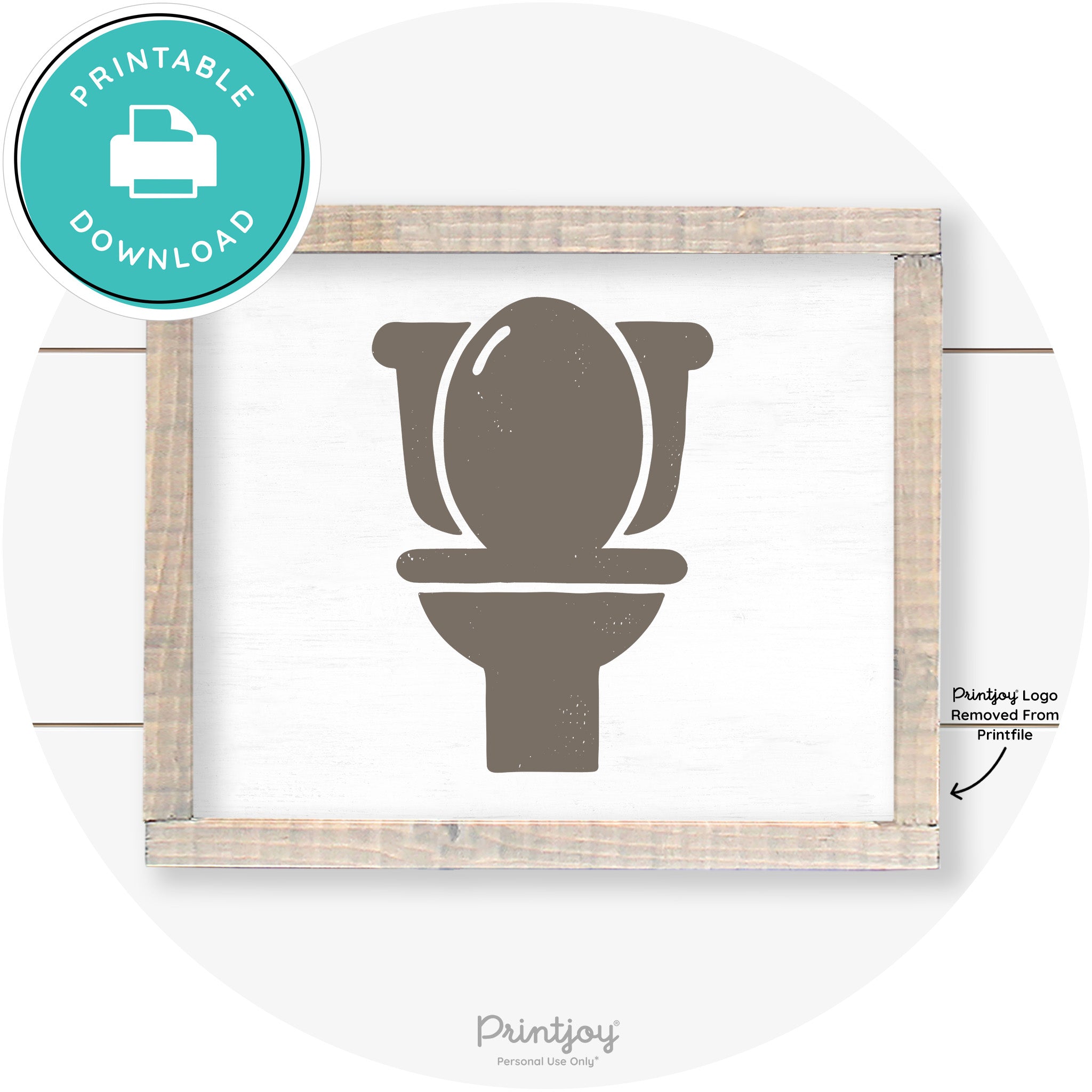 Toilet Seat Bathroom Sign Farmhouse Wall Art Decor Free Printable