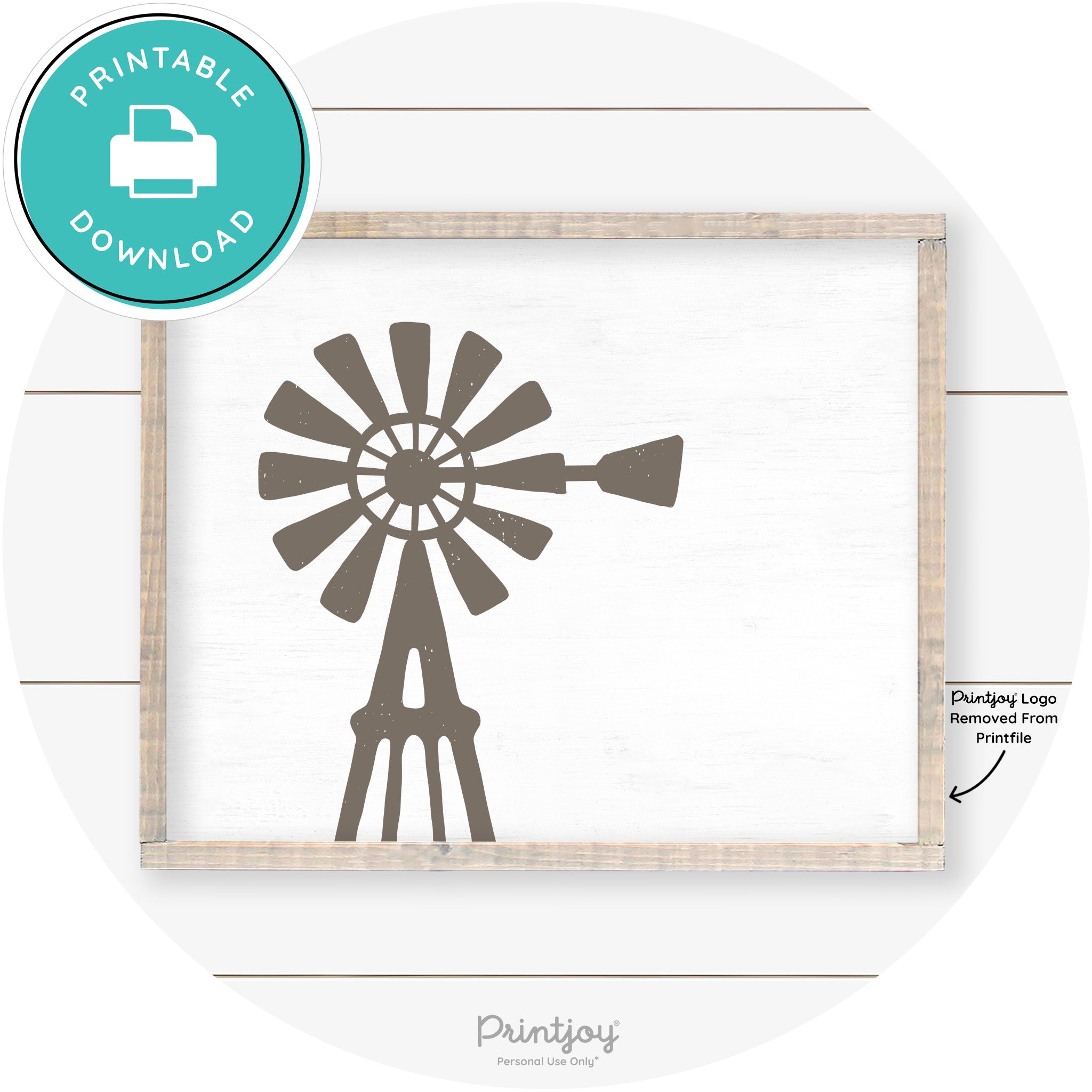 Windmill Rustic Farmhouse Living Room Wall Art Decor Free Printable