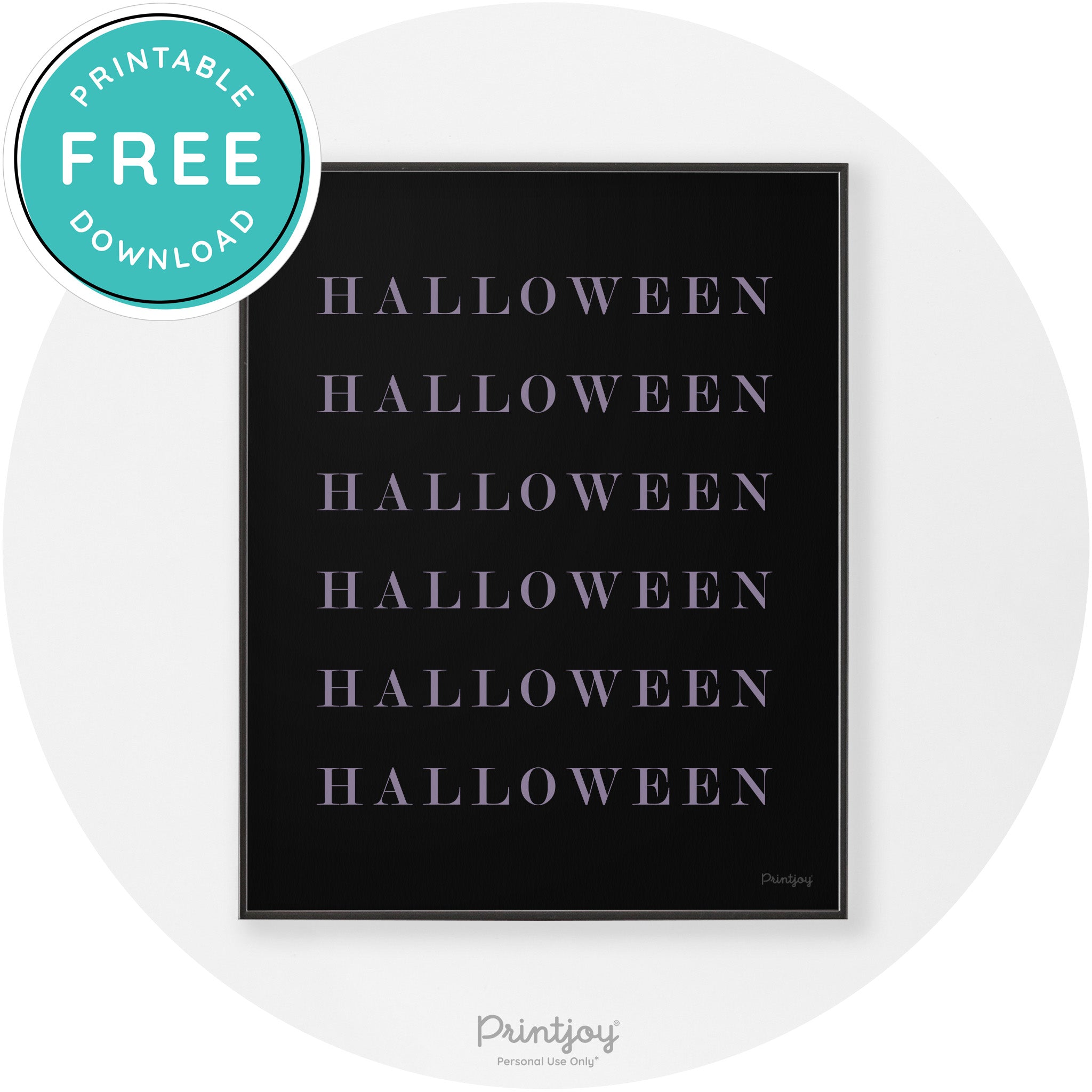 Halloween Cute Pattern Modern Chic Wall Art Decor Printable