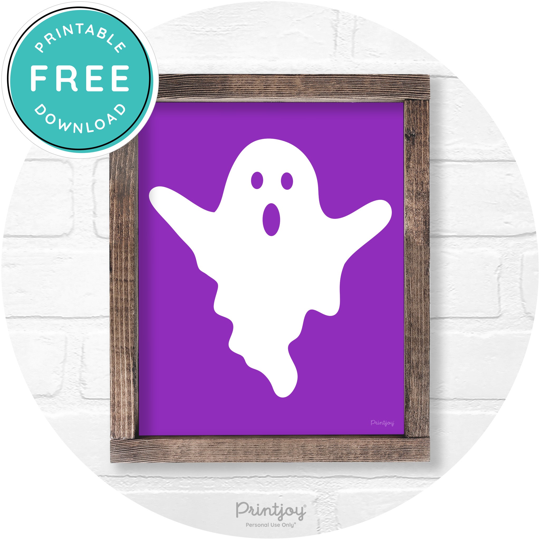 Halloween Cute Ghost Rustic Farmhouse Wall Art Free Printable