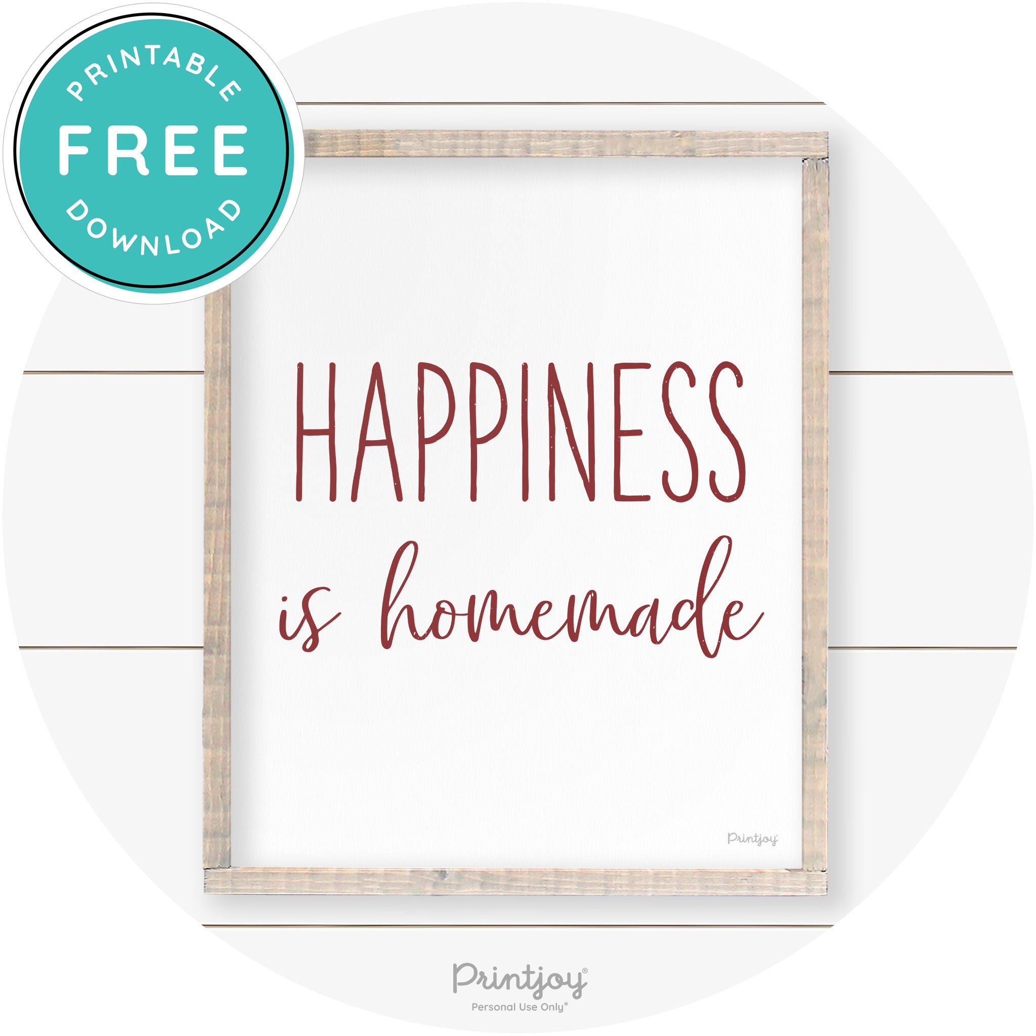 Happiness Is Homemade Kitchen Farmhouse Wall Art Free Printable