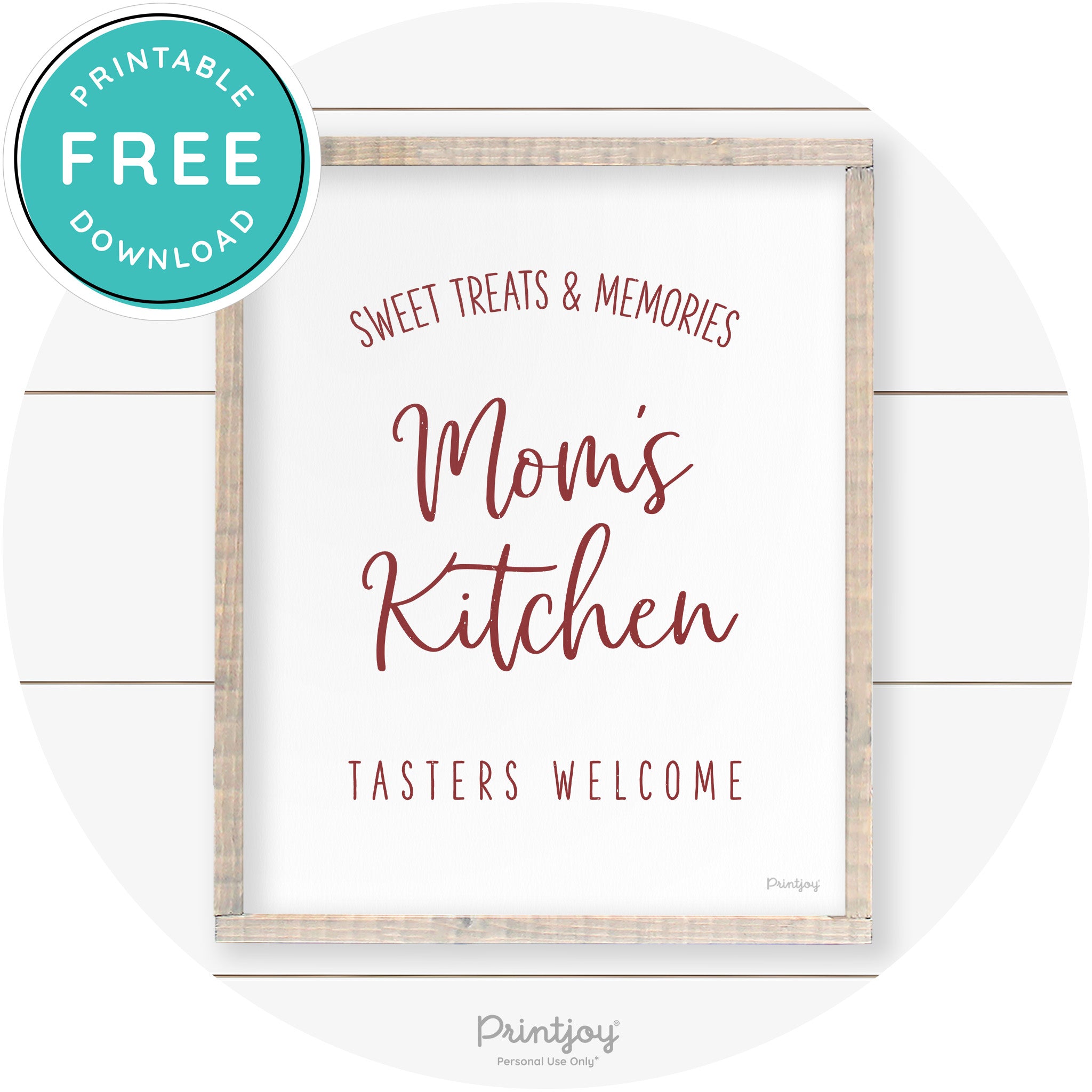 Mom's Kitchen Tasters Welcome Farmhouse Wall Art Free Printable