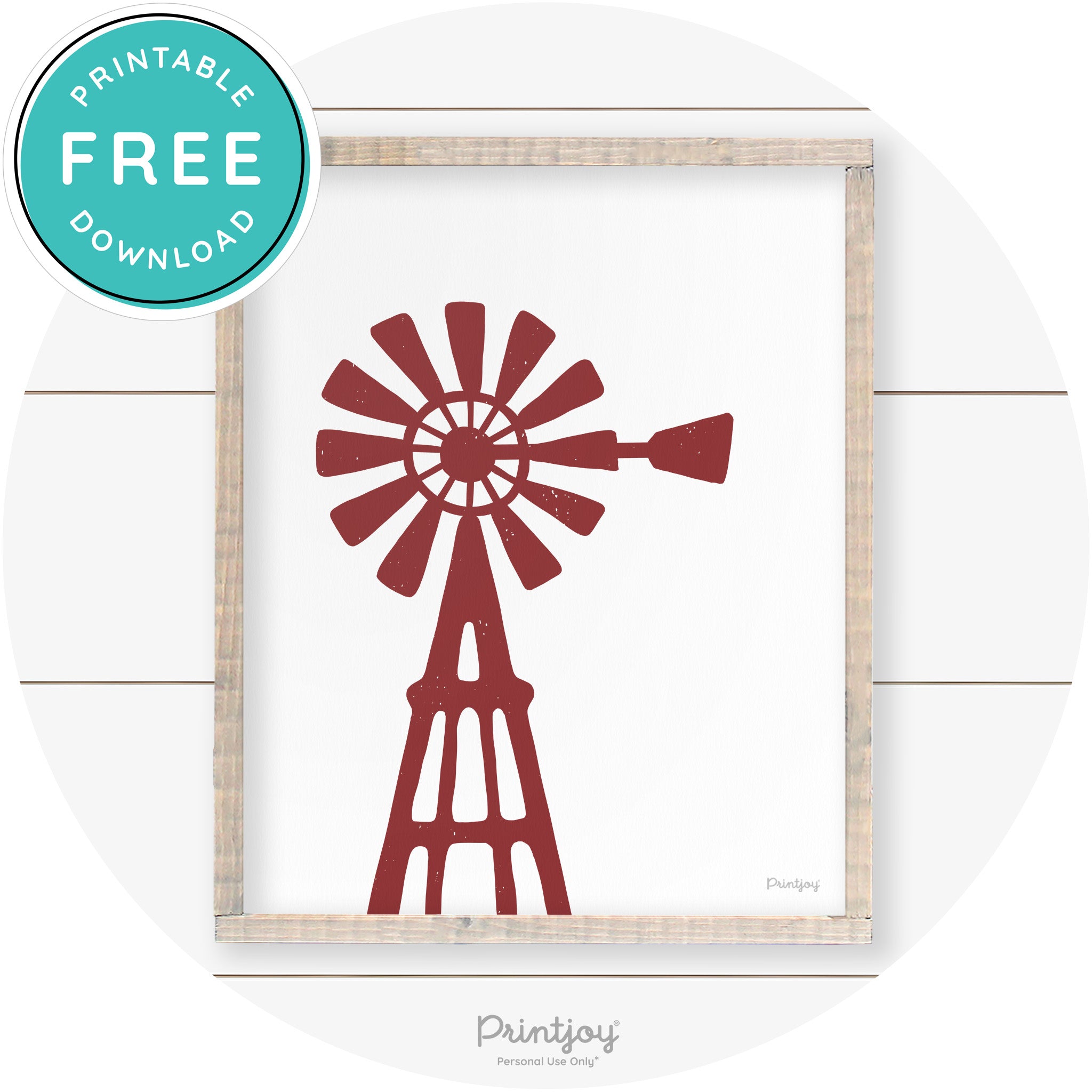 Windmill Rustic Farmhouse Living Room Wall Art Decor Free Printable