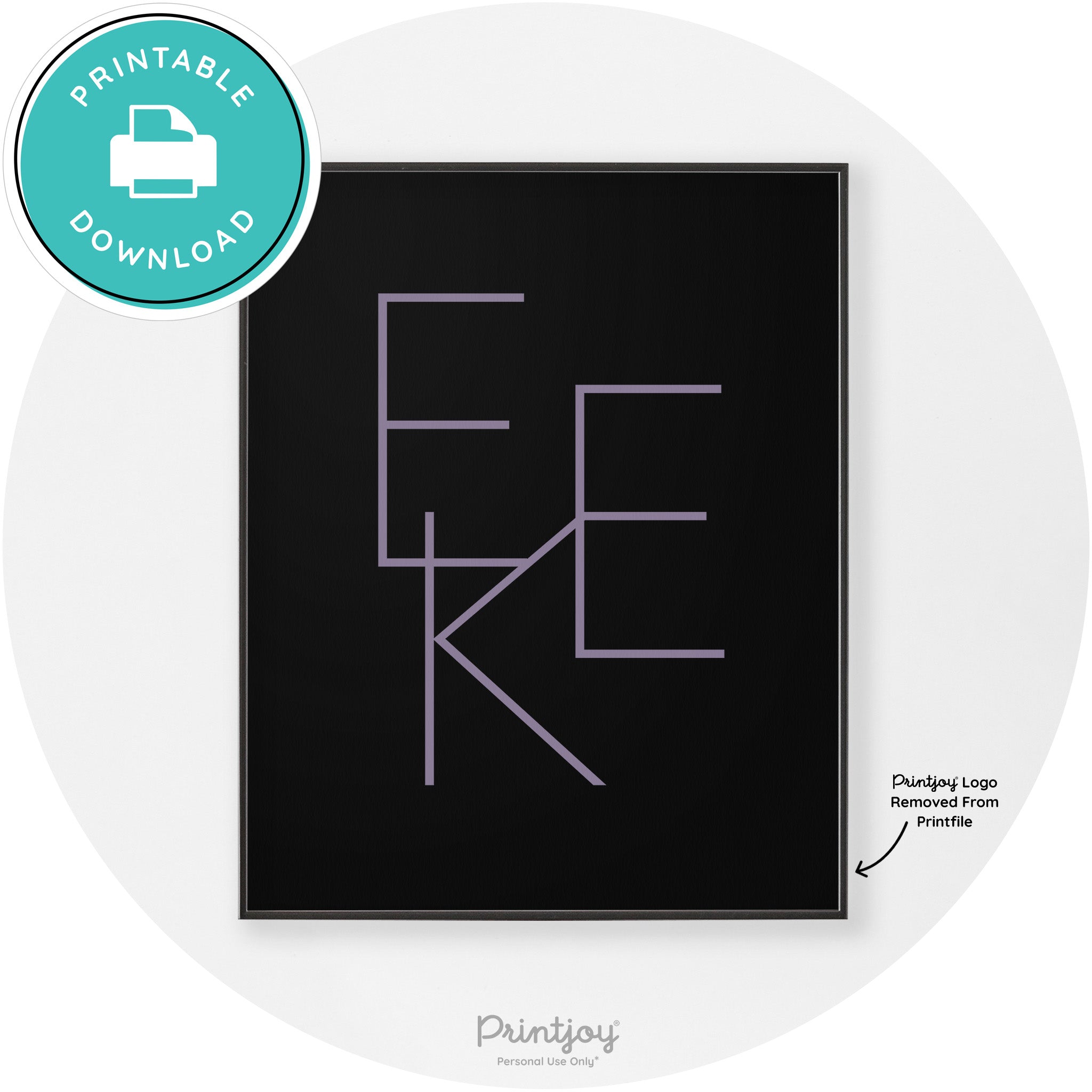 Eek Halloween Modern Chic Lettering Wall Art Decor Free Printable