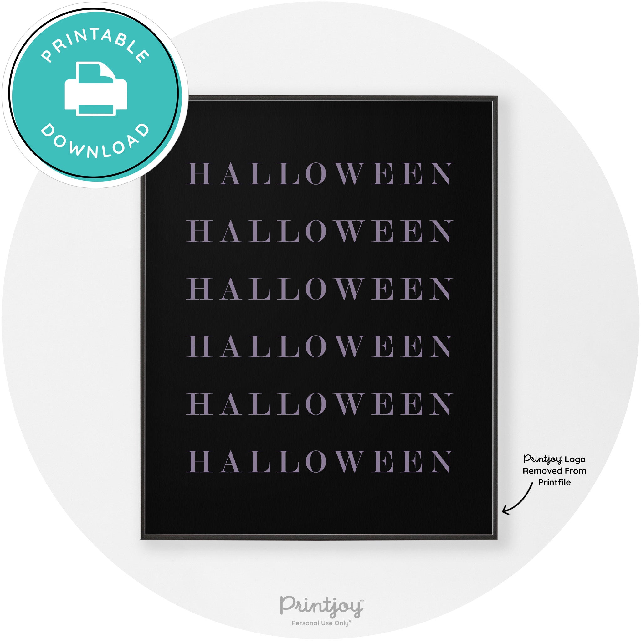 Halloween Cute Pattern Modern Chic Wall Art Decor Printable