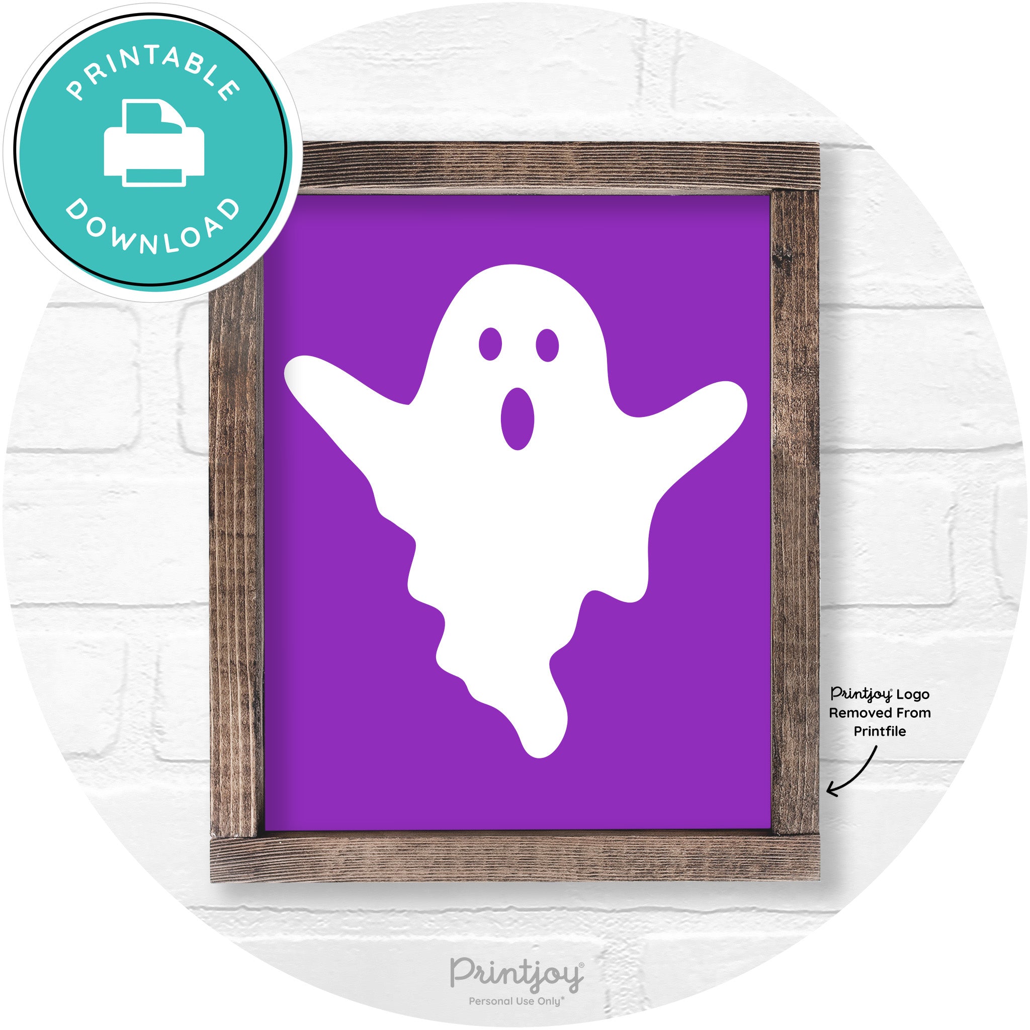 Halloween Cute Ghost Rustic Farmhouse Wall Art Free Printable