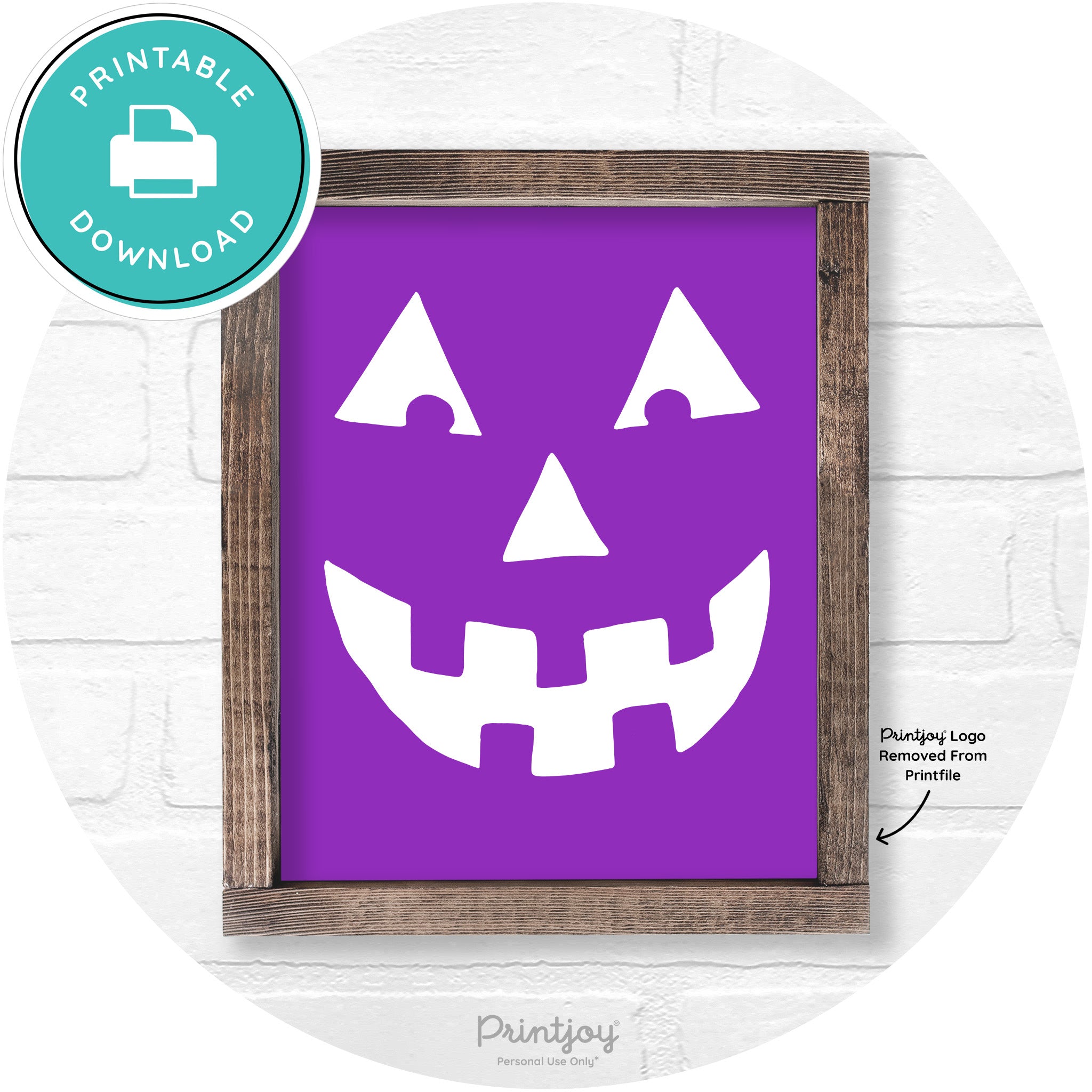 Jack O Lantern Halloween Rustic Farmhouse Wall Art Printable