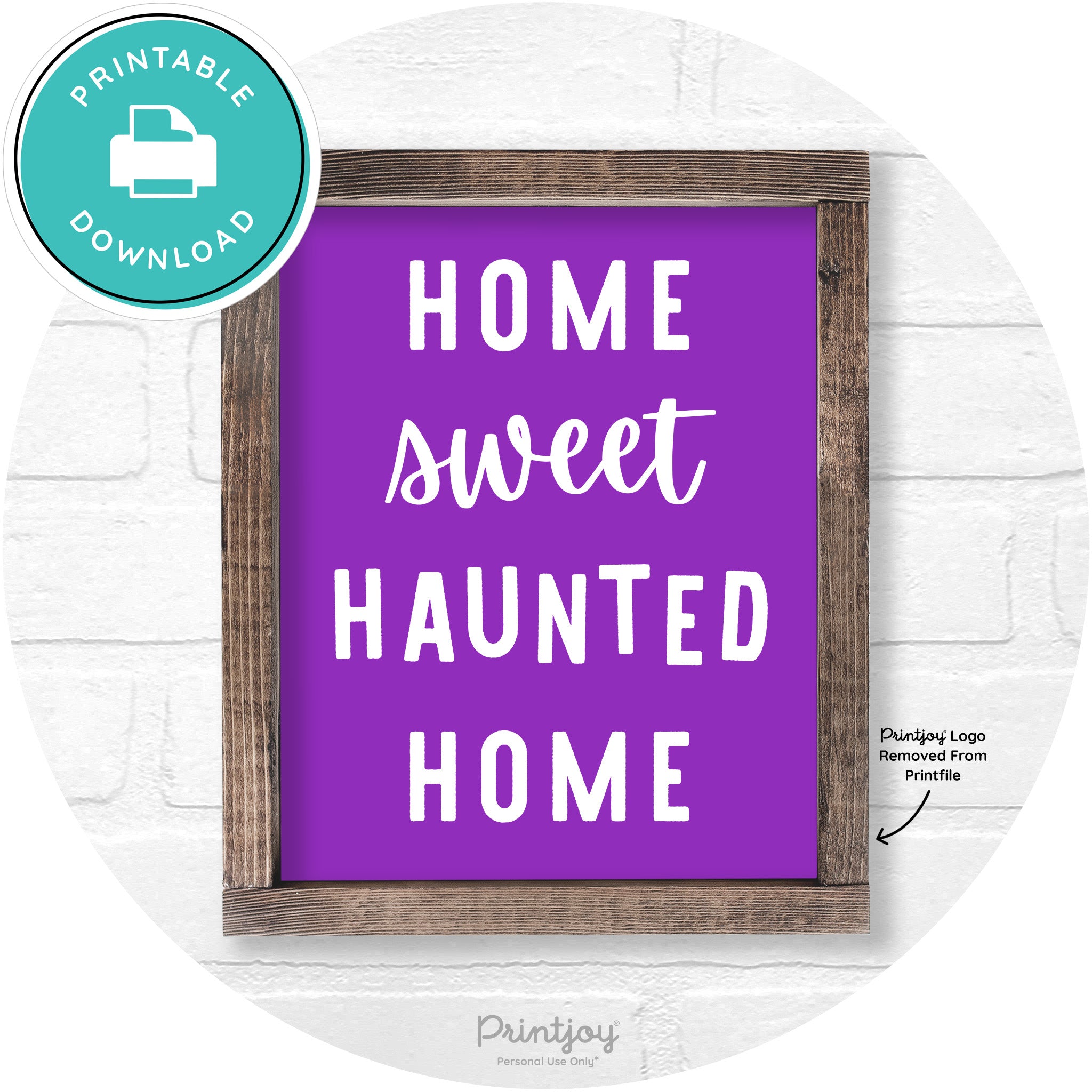 Home Sweet Haunted Home Rustic Halloween Wall Art Printable
