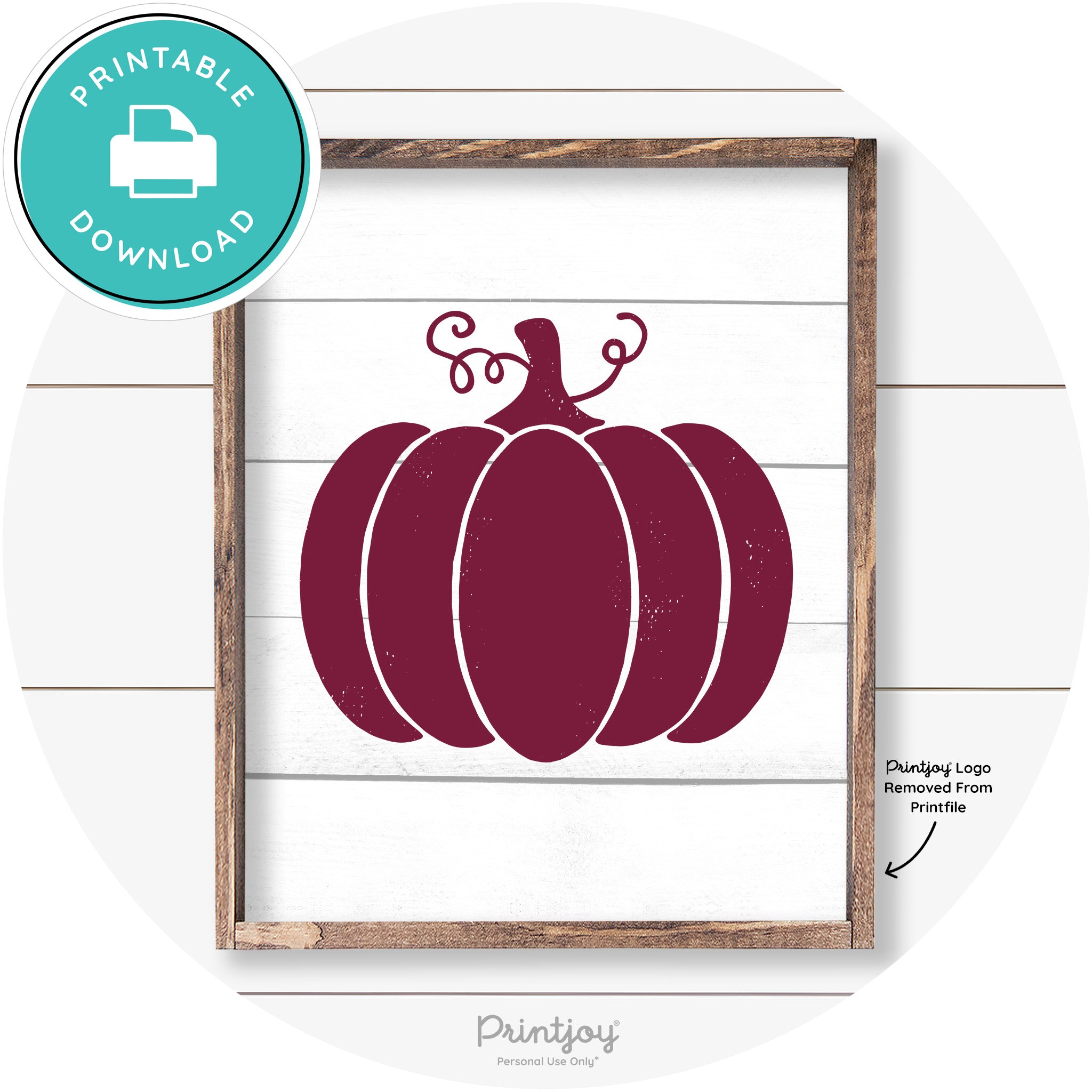 Pumpkin Thanksgiving Cute Farmhouse Wall Art Decor Free Printable - Printjoy