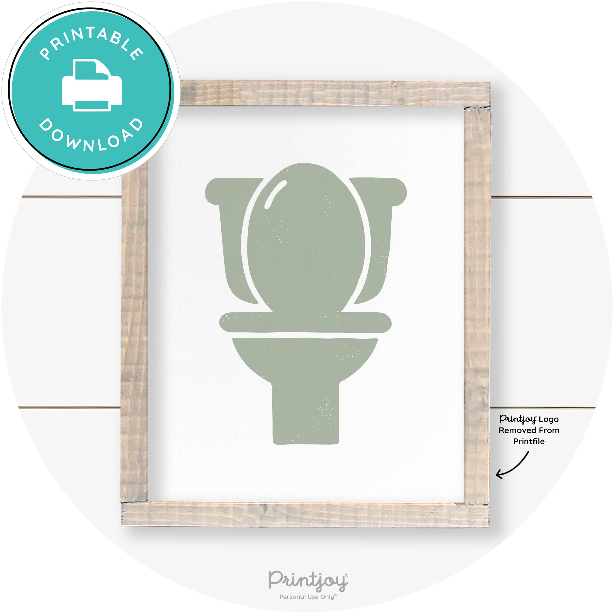 Toilet Seat Bathroom Sign Farmhouse Wall Art Decor Free Printable