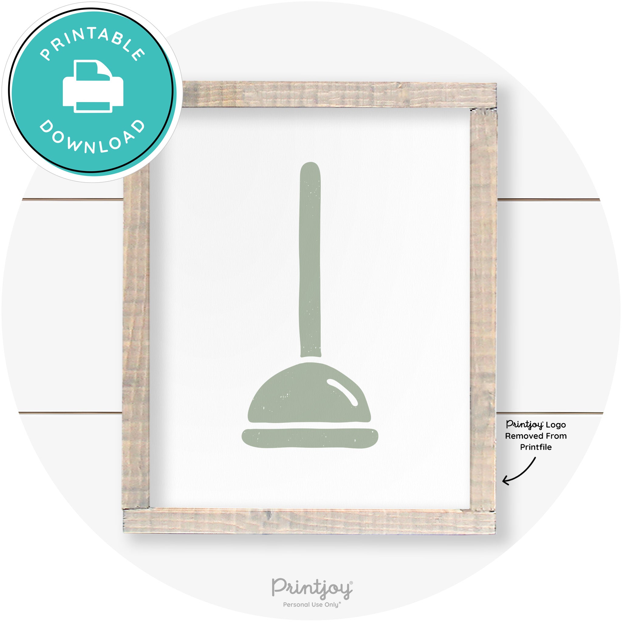 Toilet Plunger Bathroom Sign Farmhouse Wall Art Decor Free Printable