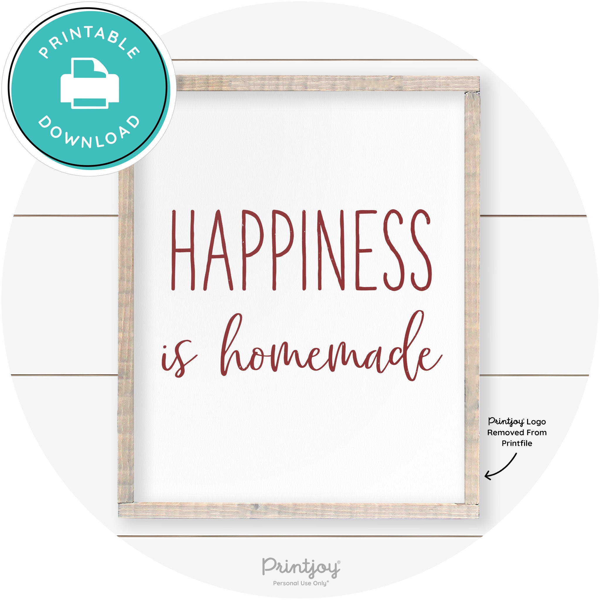 Happiness Is Homemade Kitchen Farmhouse Wall Art Free Printable