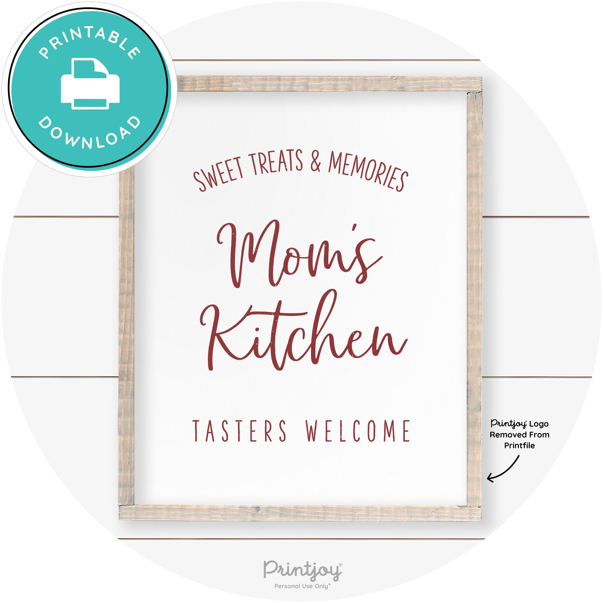 Mom's Kitchen Tasters Welcome Farmhouse Wall Art Free Printable