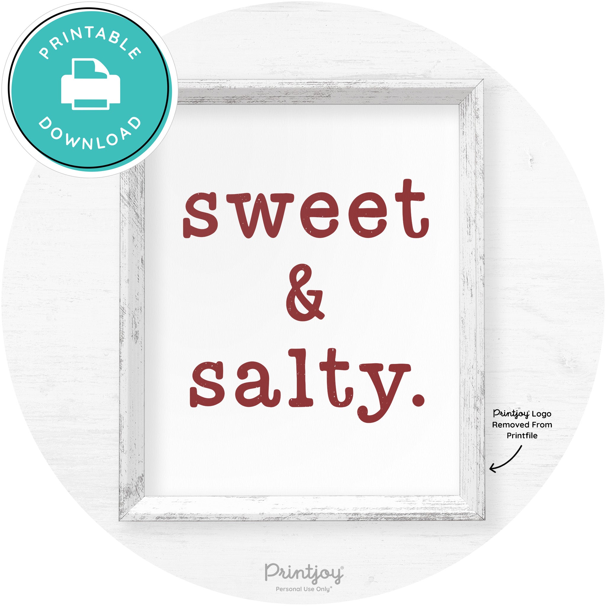Sweet & Salty Southern Kitchen Farmhouse Wall Art Free Printable