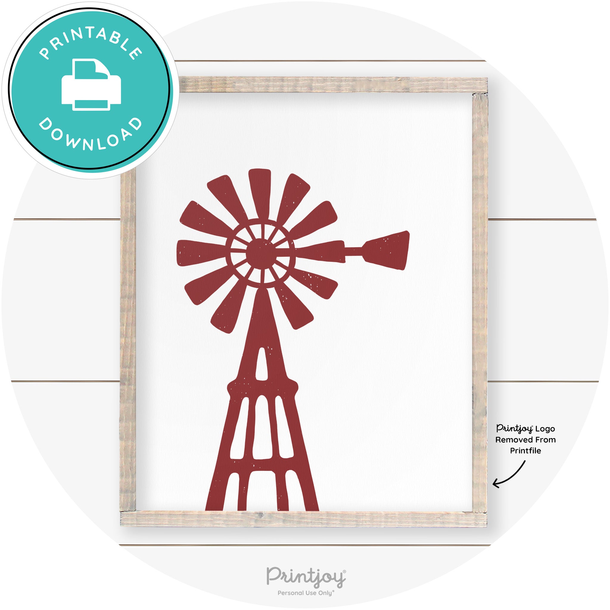 Windmill Rustic Farmhouse Living Room Wall Art Decor Free Printable