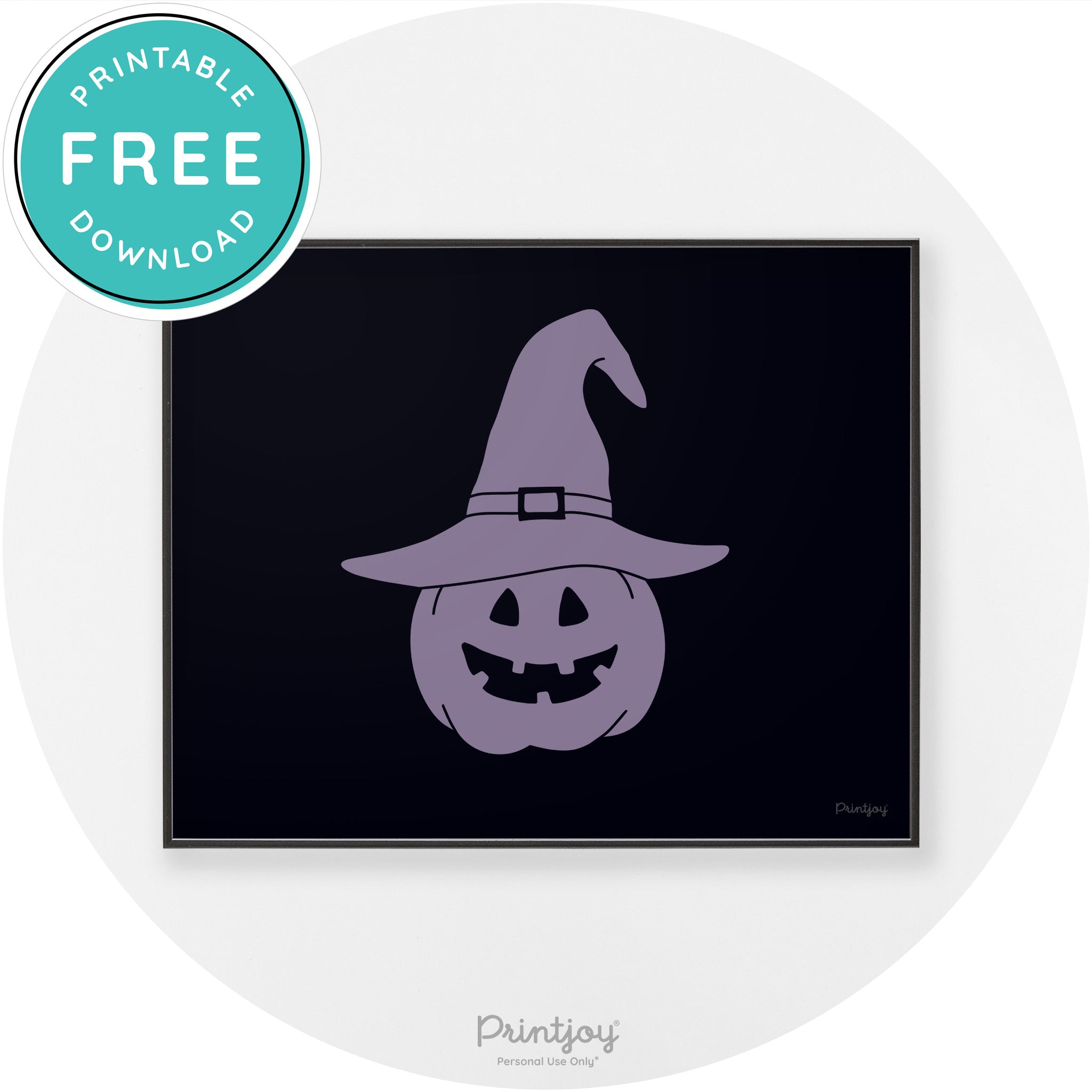 Halloween Cute Witch Jack O Lantern Chic Wall Art Printable