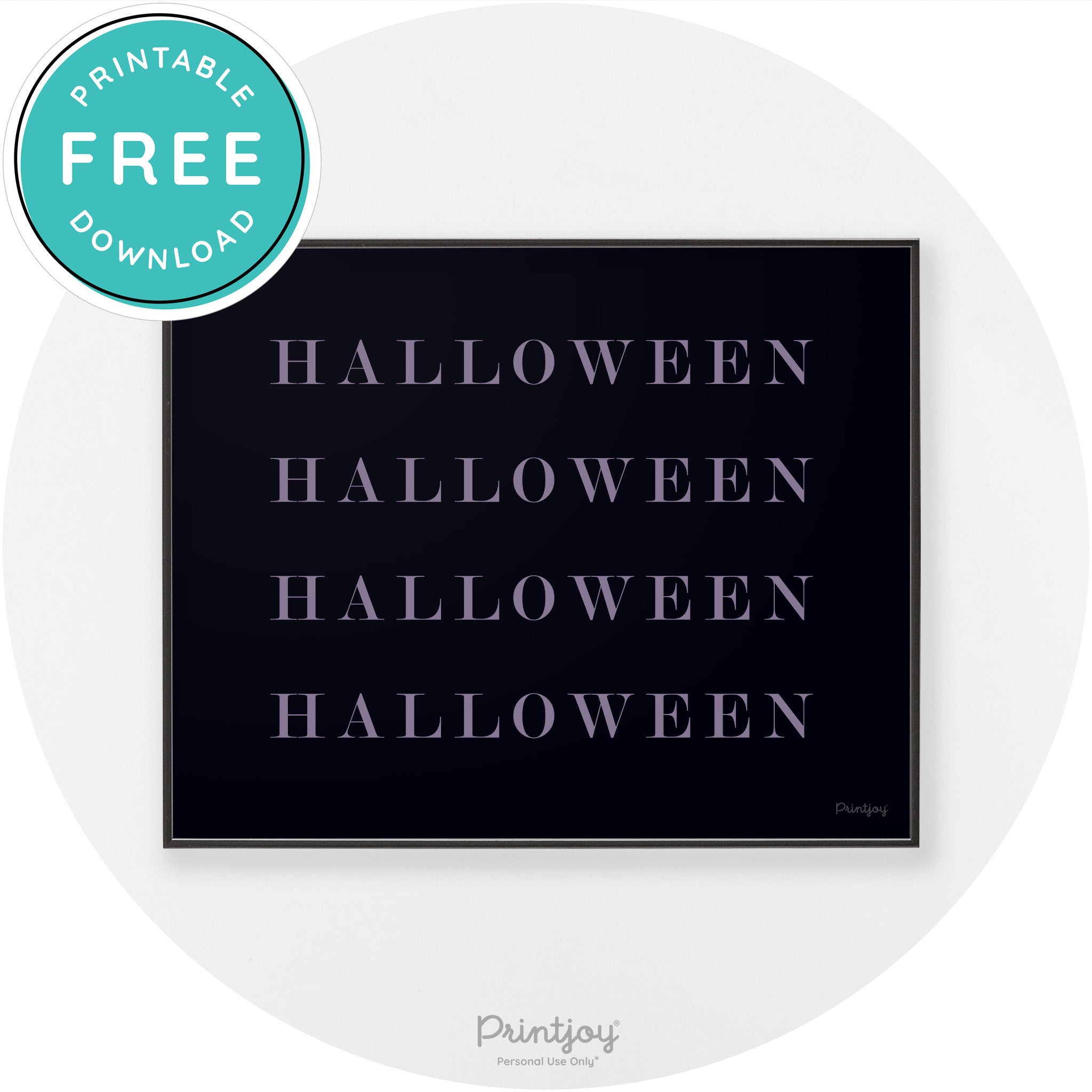 Halloween Cute Pattern Modern Chic Wall Art Decor Printable