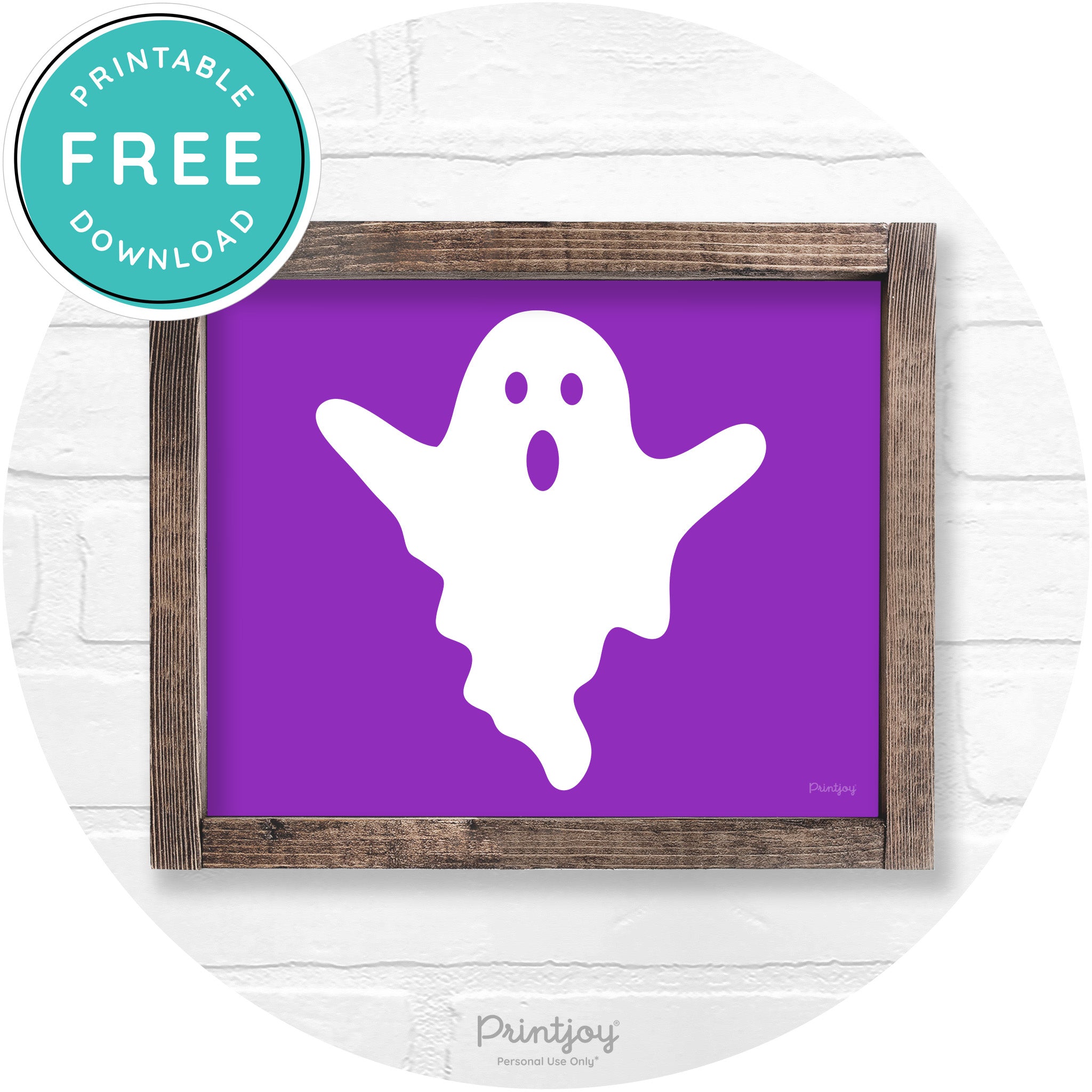 Halloween Cute Ghost Rustic Farmhouse Wall Art Free Printable