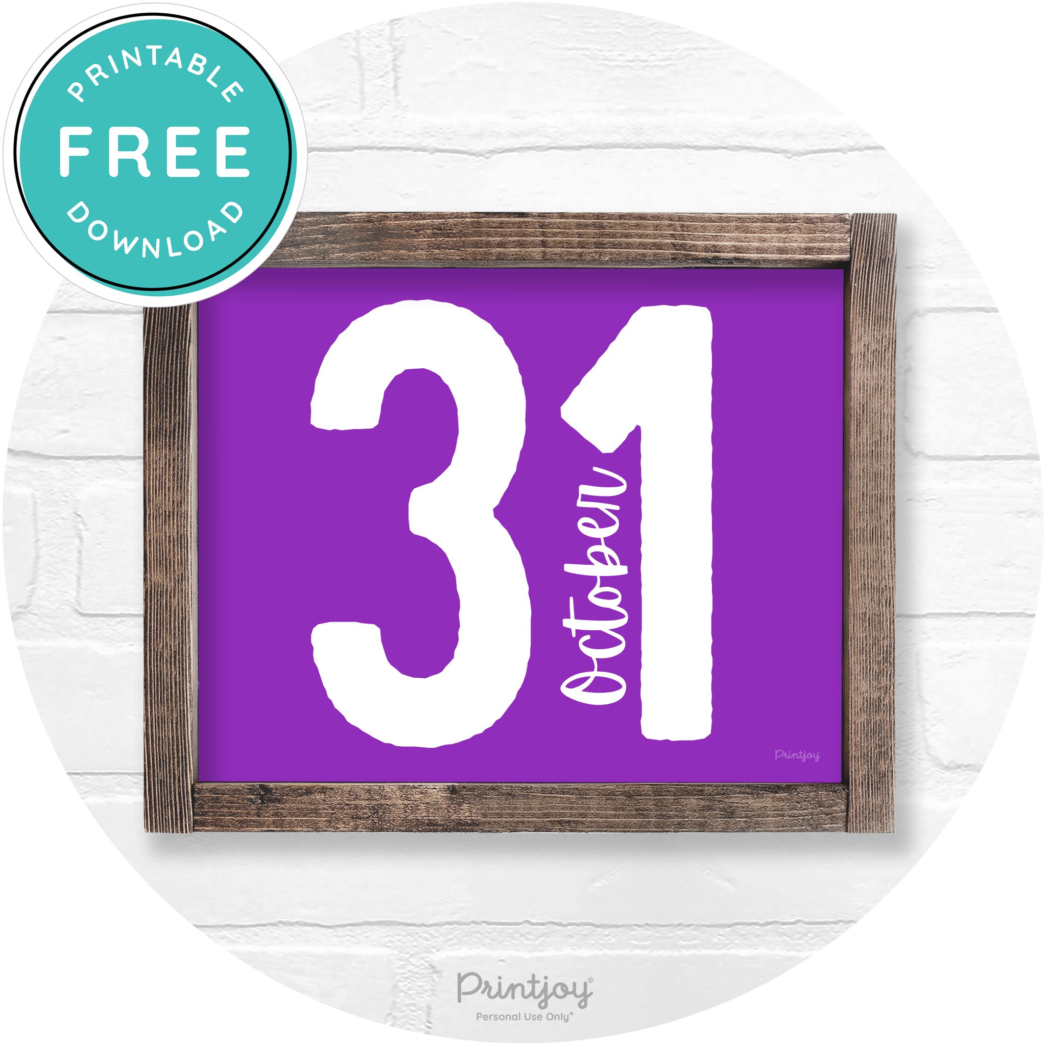 October 31 Halloween Rustic Farmhouse Wall Art Printable