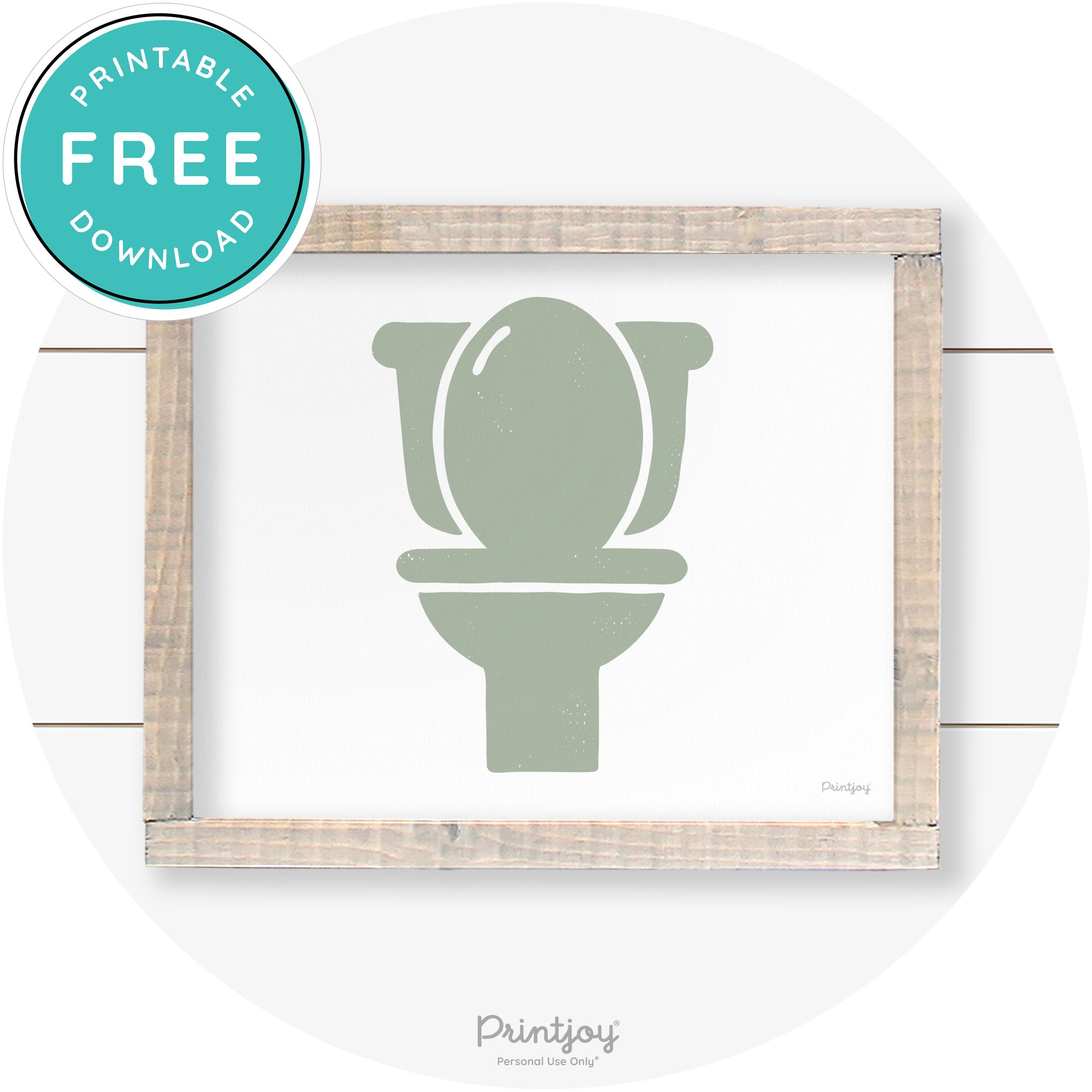 Toilet Seat Bathroom Sign Farmhouse Wall Art Decor Free Printable