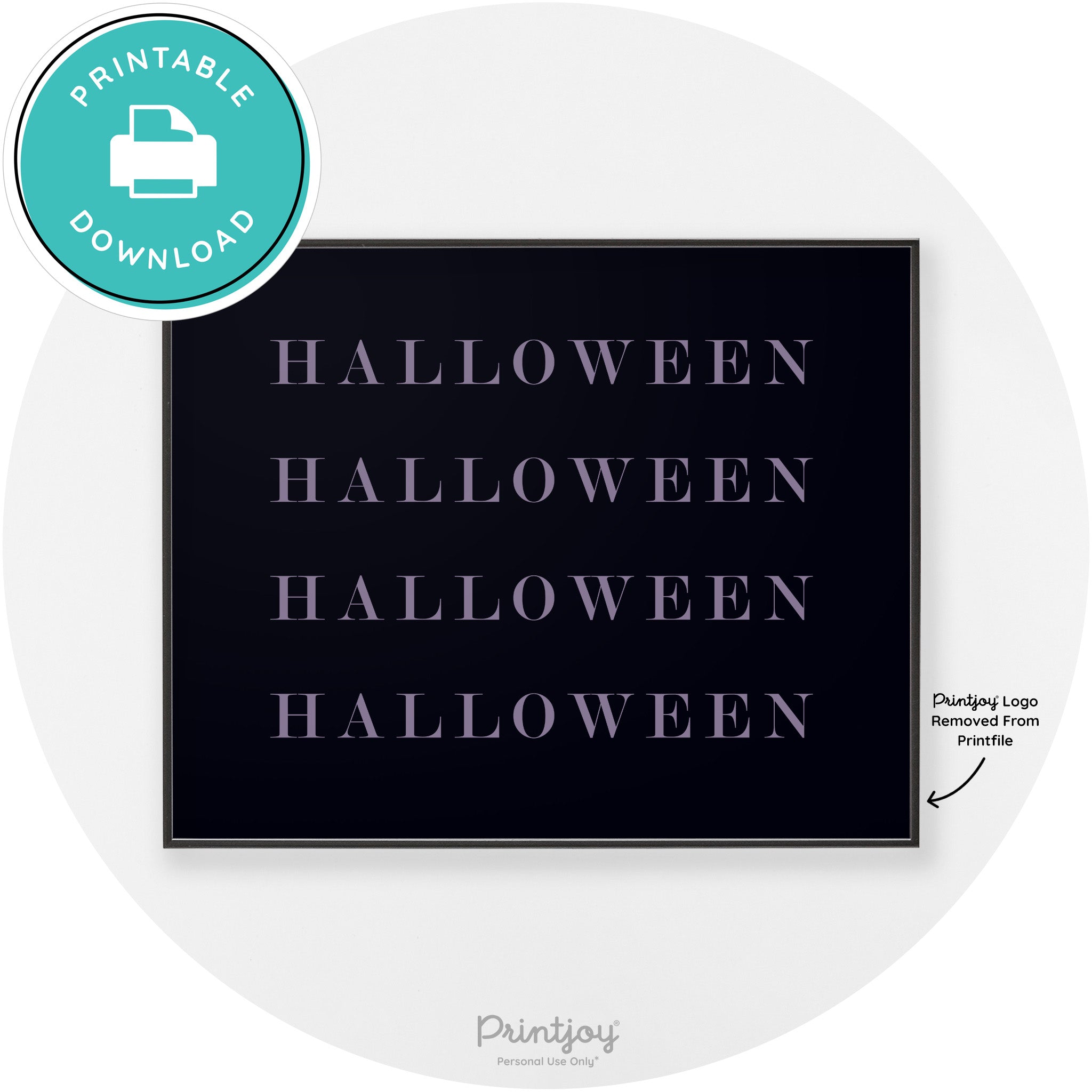Halloween Cute Pattern Modern Chic Wall Art Decor Printable