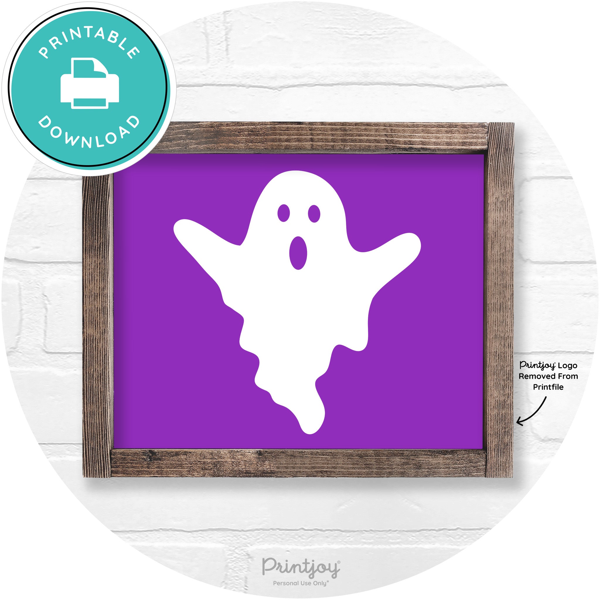 Halloween Cute Ghost Rustic Farmhouse Wall Art Free Printable
