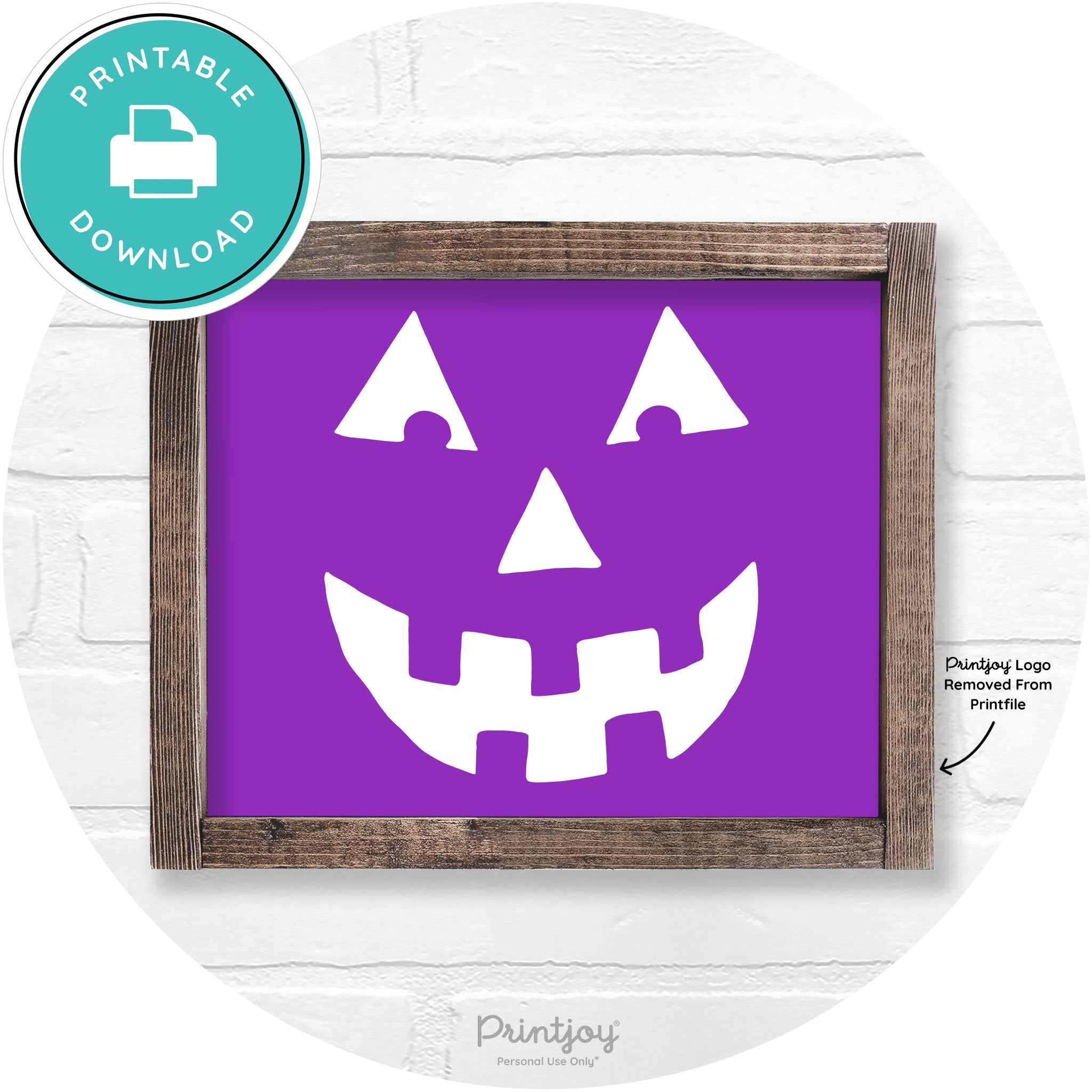 Jack O Lantern Halloween Rustic Farmhouse Wall Art Printable