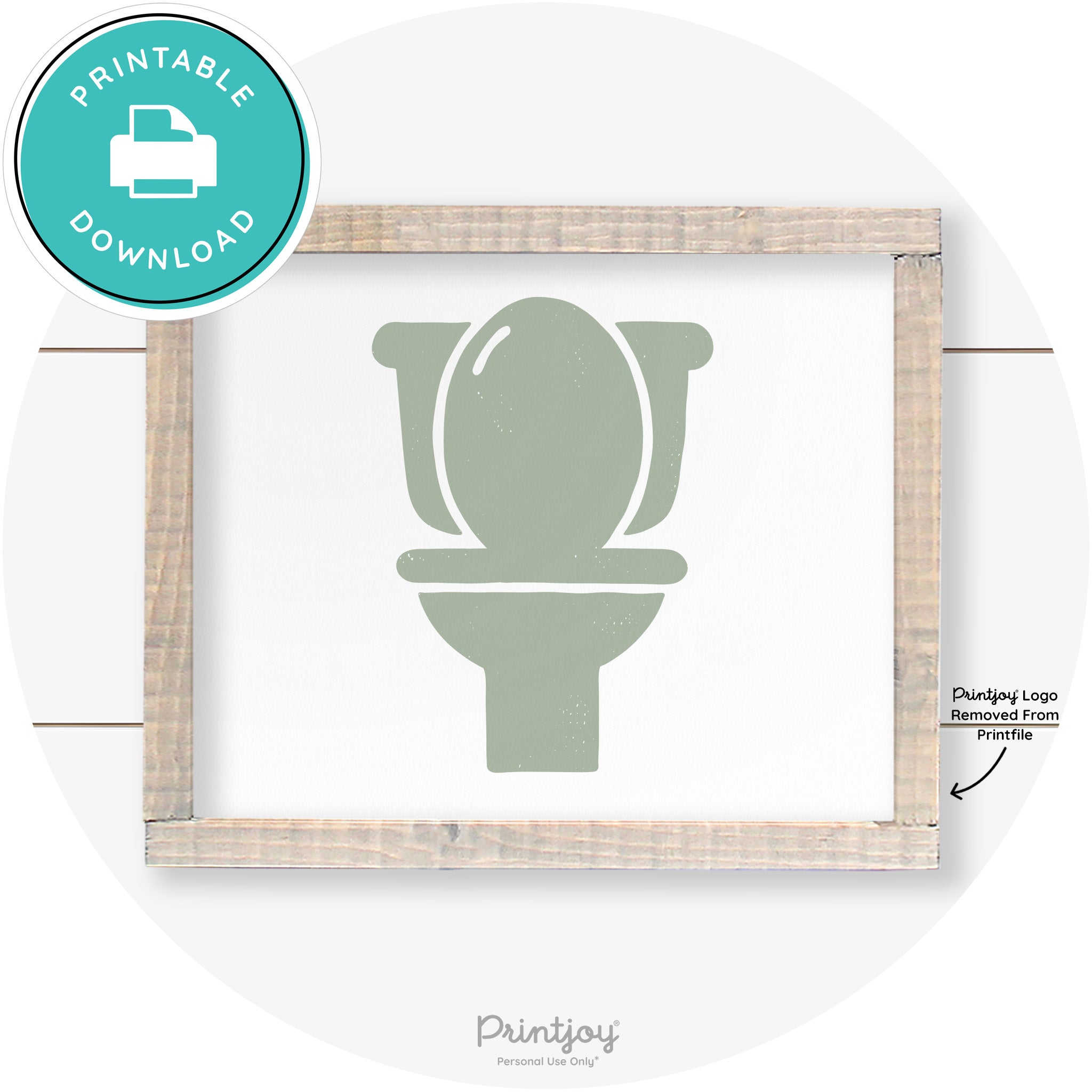 Toilet Seat Bathroom Sign Farmhouse Wall Art Decor Free Printable