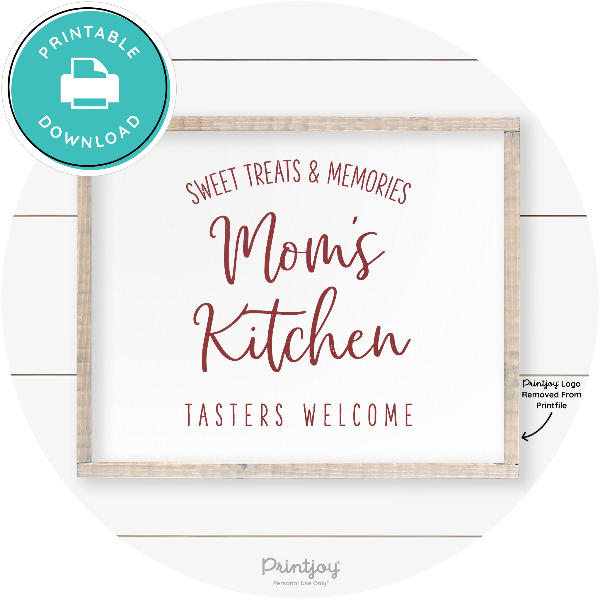Mom's Kitchen Tasters Welcome Farmhouse Wall Art Free Printable