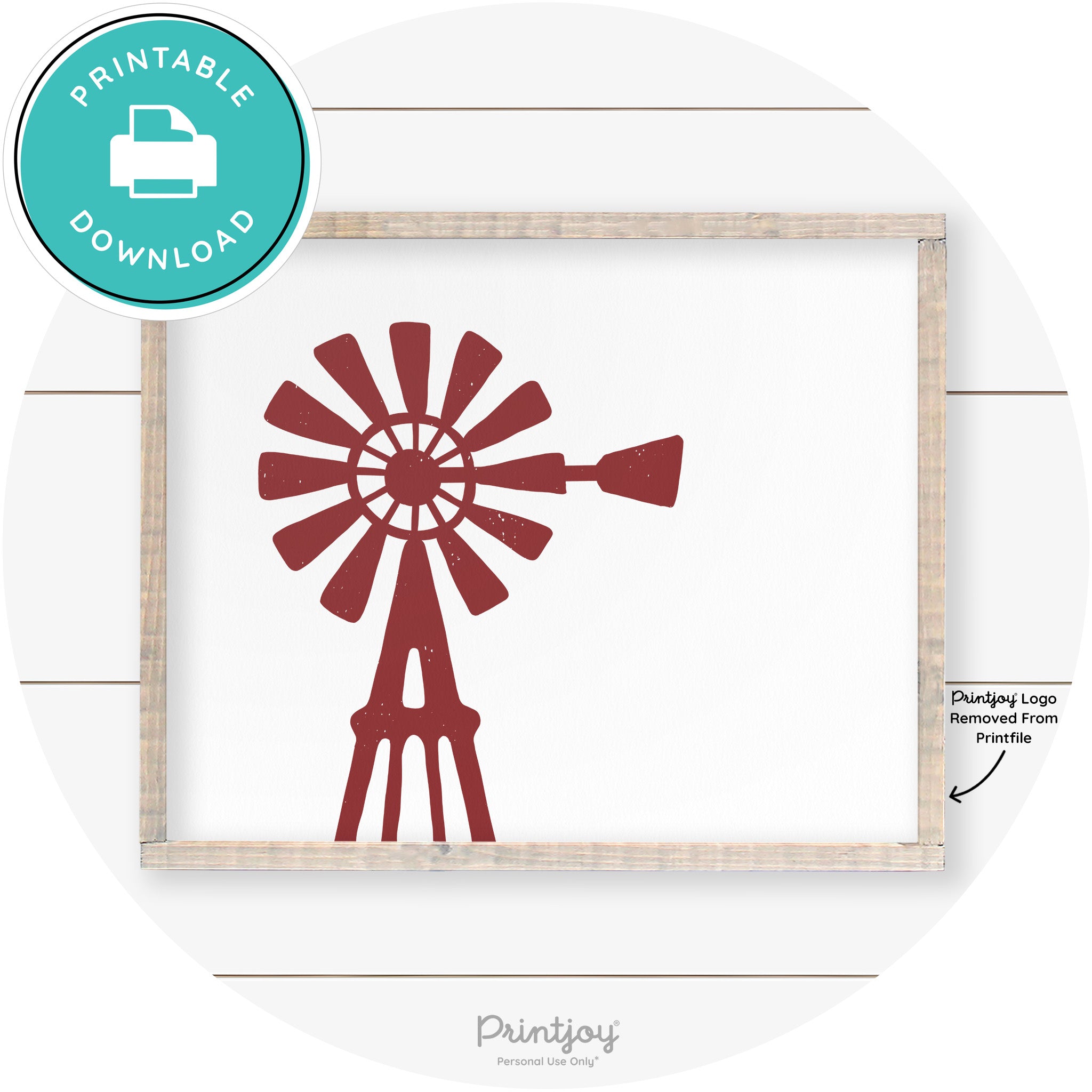 Windmill Rustic Farmhouse Living Room Wall Art Decor Free Printable