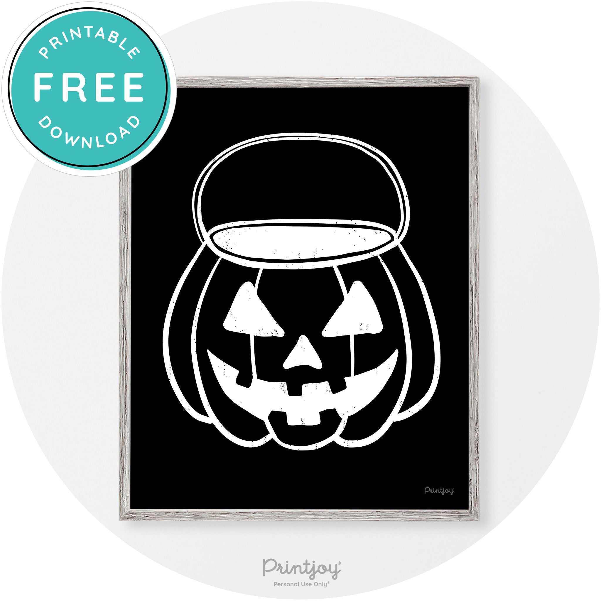Jack O Lantern Treat Bucket Vintage Halloween Wall Art Free Printable - Printjoy