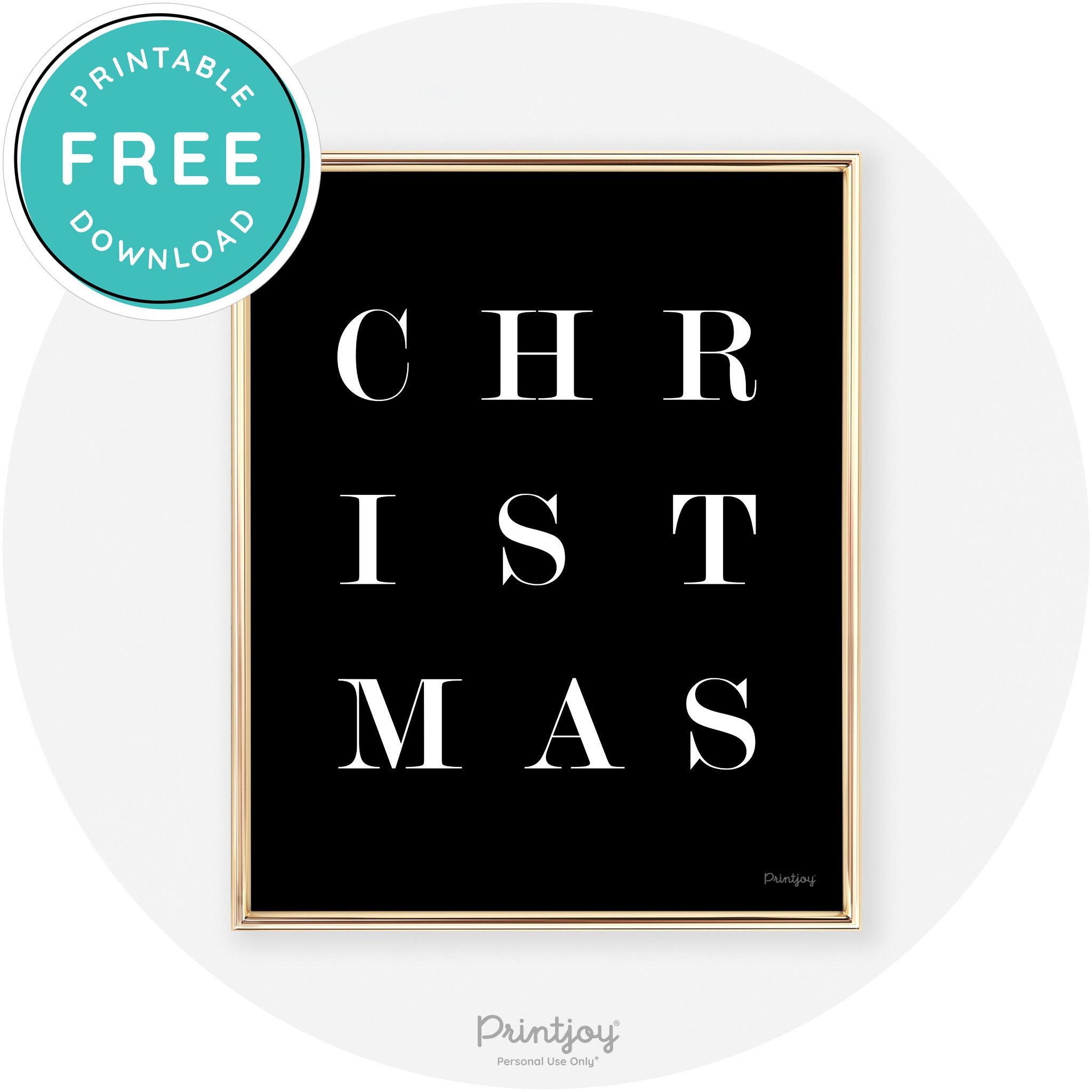 Christmas Typography Cute Modern Chic Decor Wall Art Free Printable