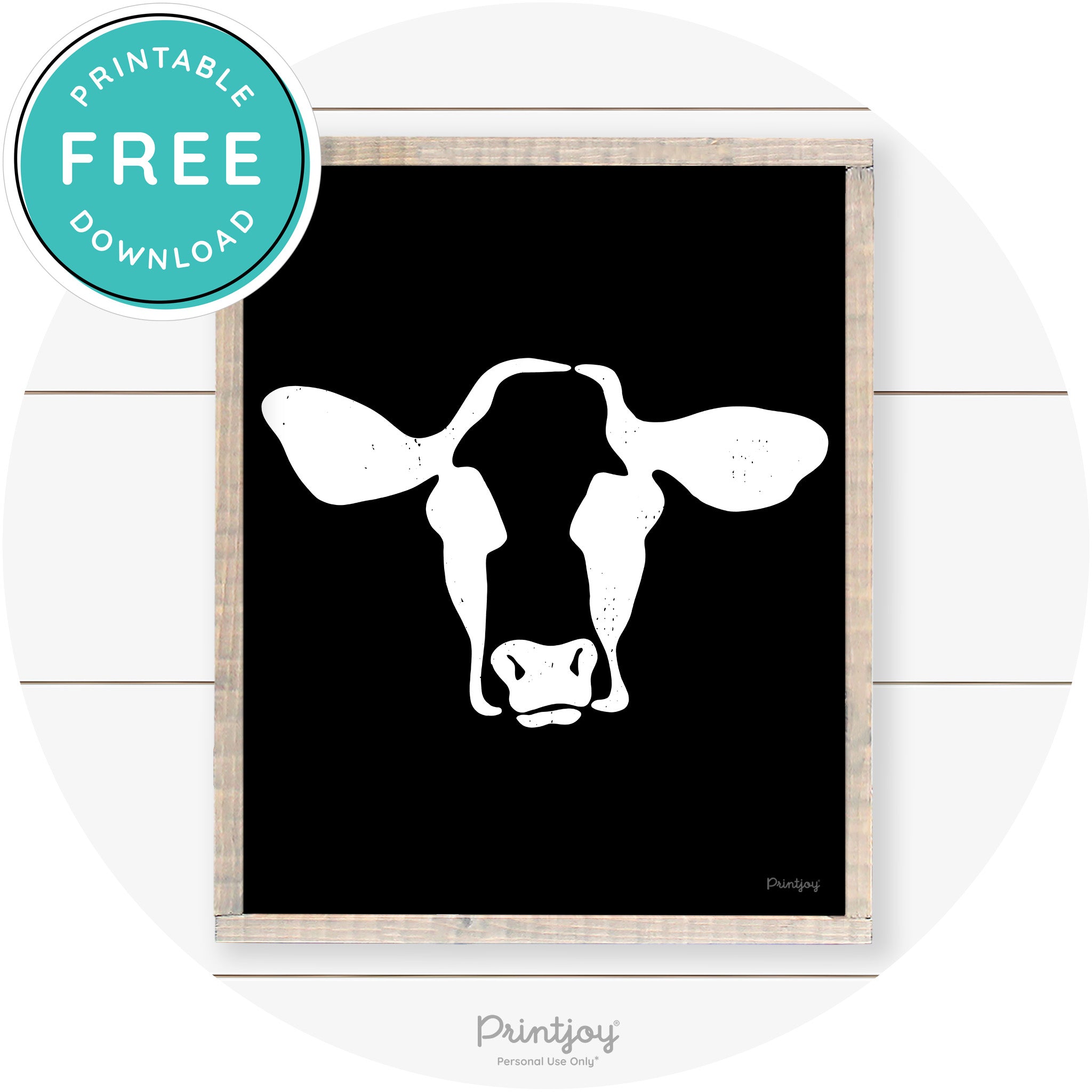 Cow Rustic Farmhouse Living Room Wall Art Decor Free Printable