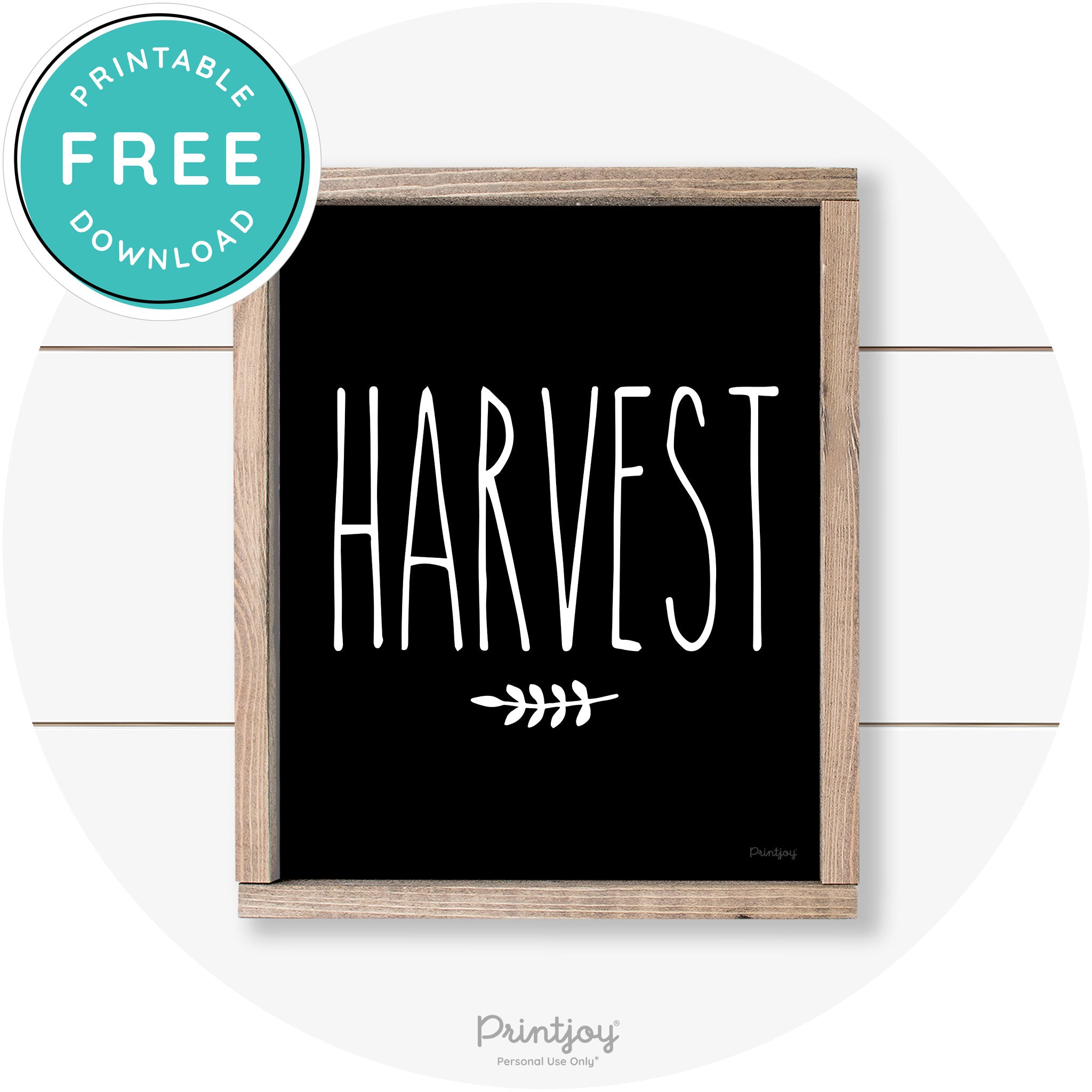Fall Harvest Tall Letting Cute Farmhouse Wall Art Printable