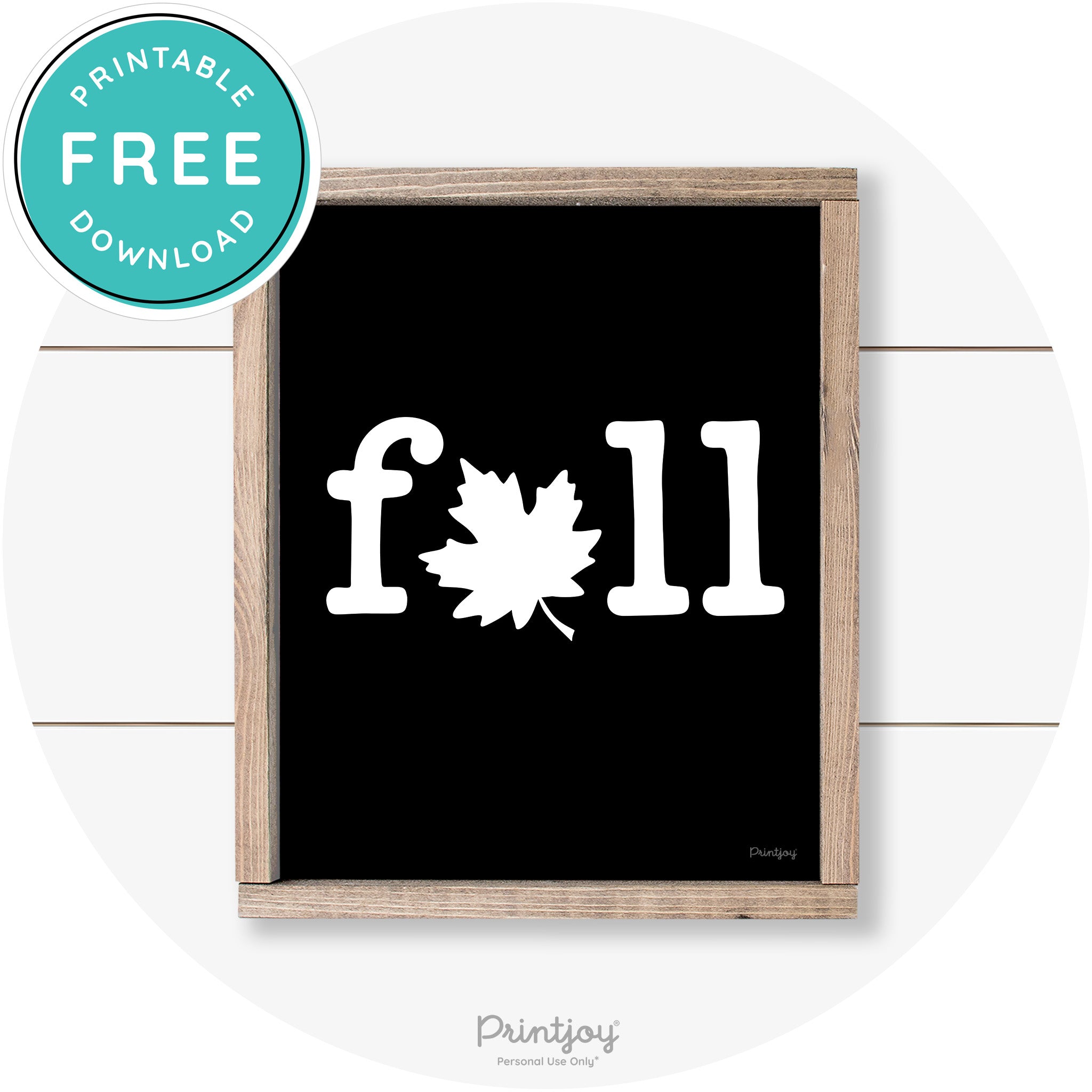 Fall Maple Leaf Cute Modern Farmhouse Wall Art Free Printable