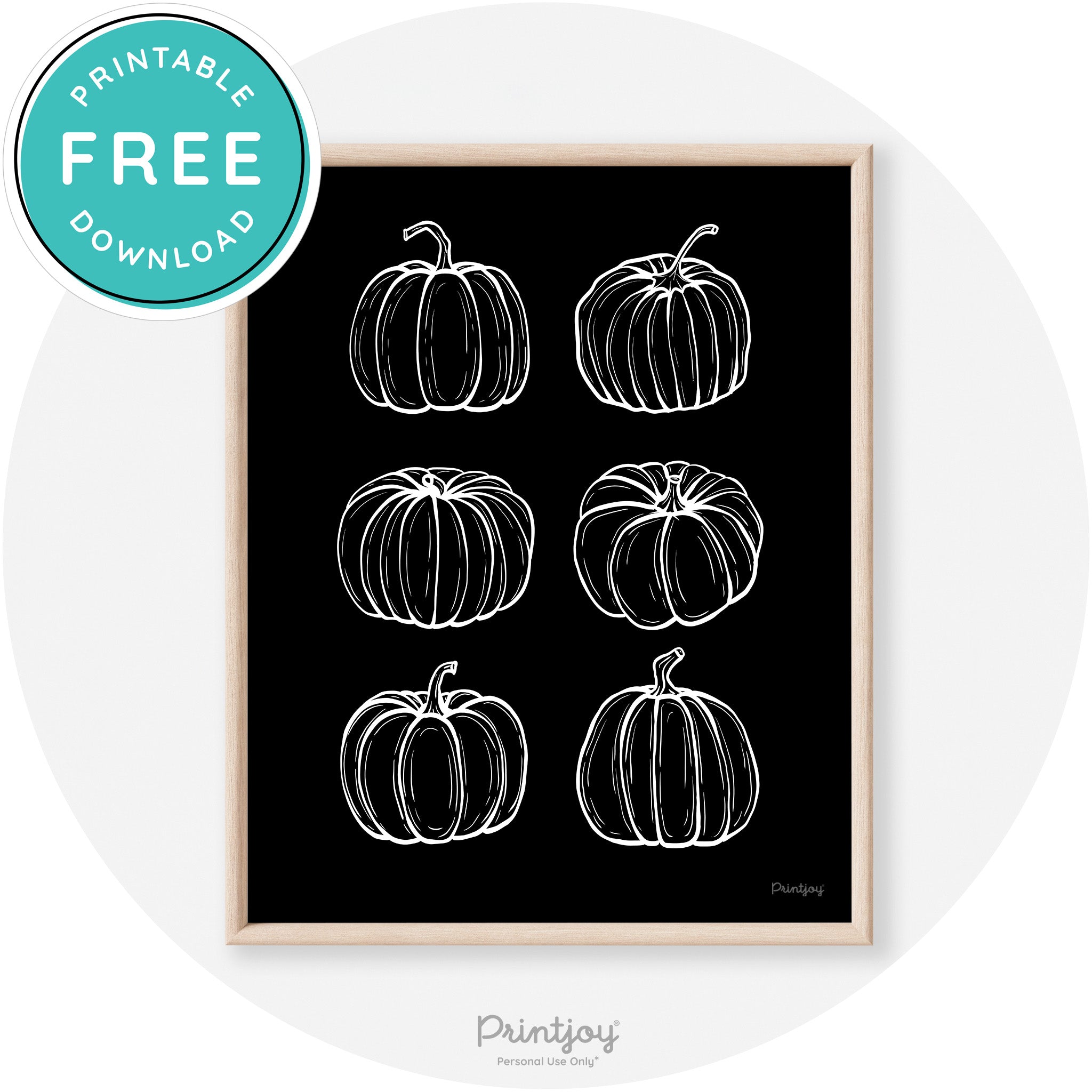 Fall Pumpkin Drawings Transitional Decor Wall Art Free Printable