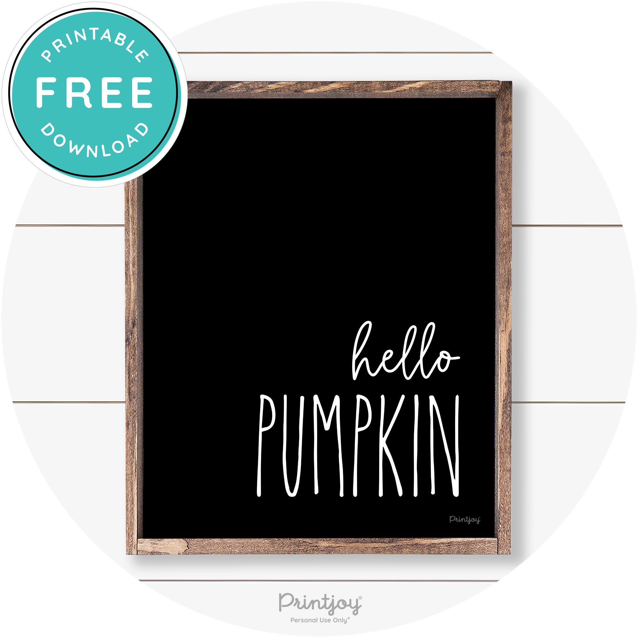 Hello Pumpkin Cute Fun Simple Farmhouse Wall Art Free Printable