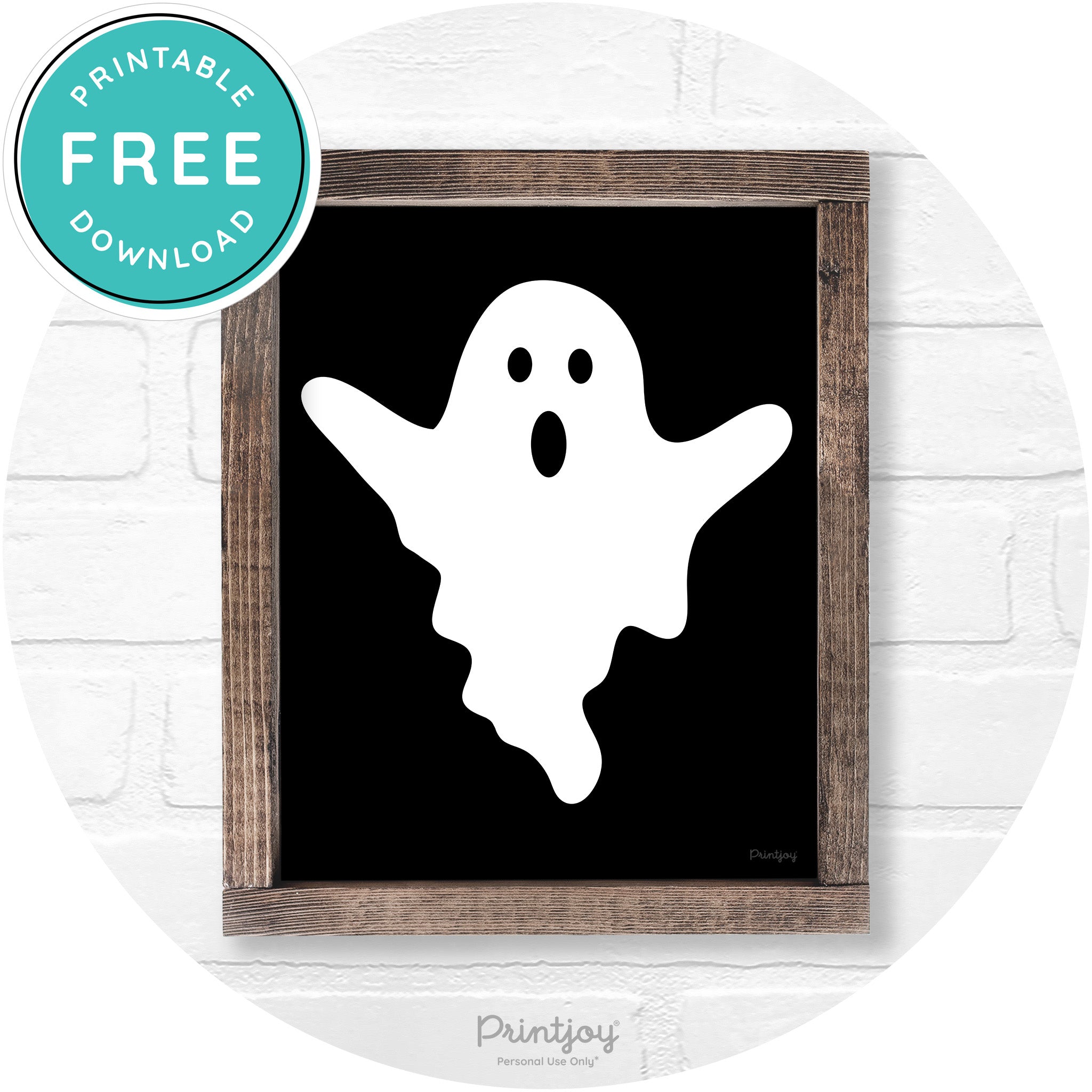 Halloween Cute Ghost Rustic Farmhouse Wall Art Free Printable
