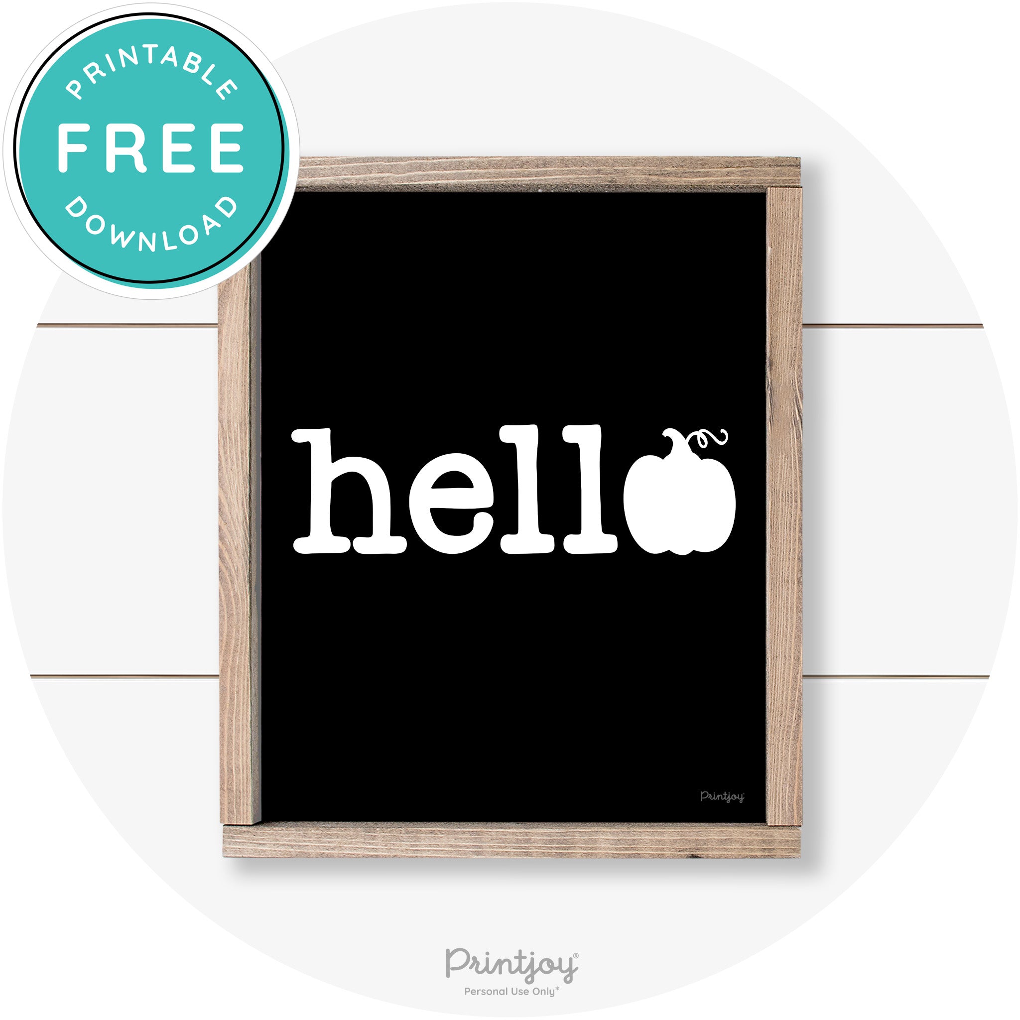 Hello Pumpkin Fall Autumn Cute Farmhouse Wall Art Free Printable