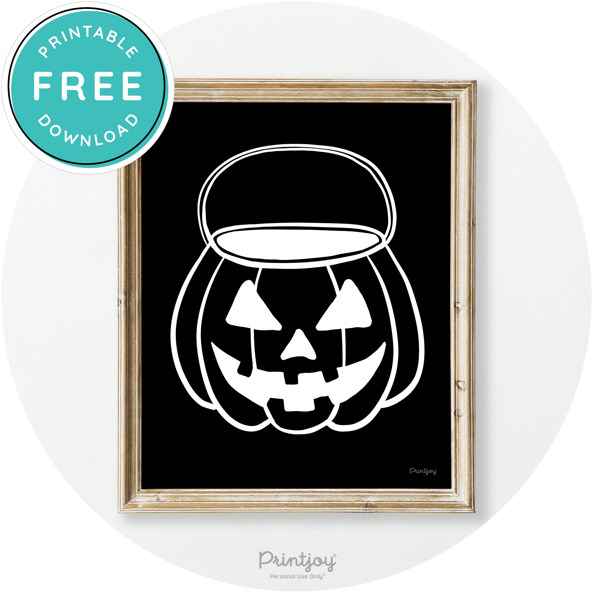 Jack O Lantern Treat Bucket Vintage Halloween Wall Art Free Printable