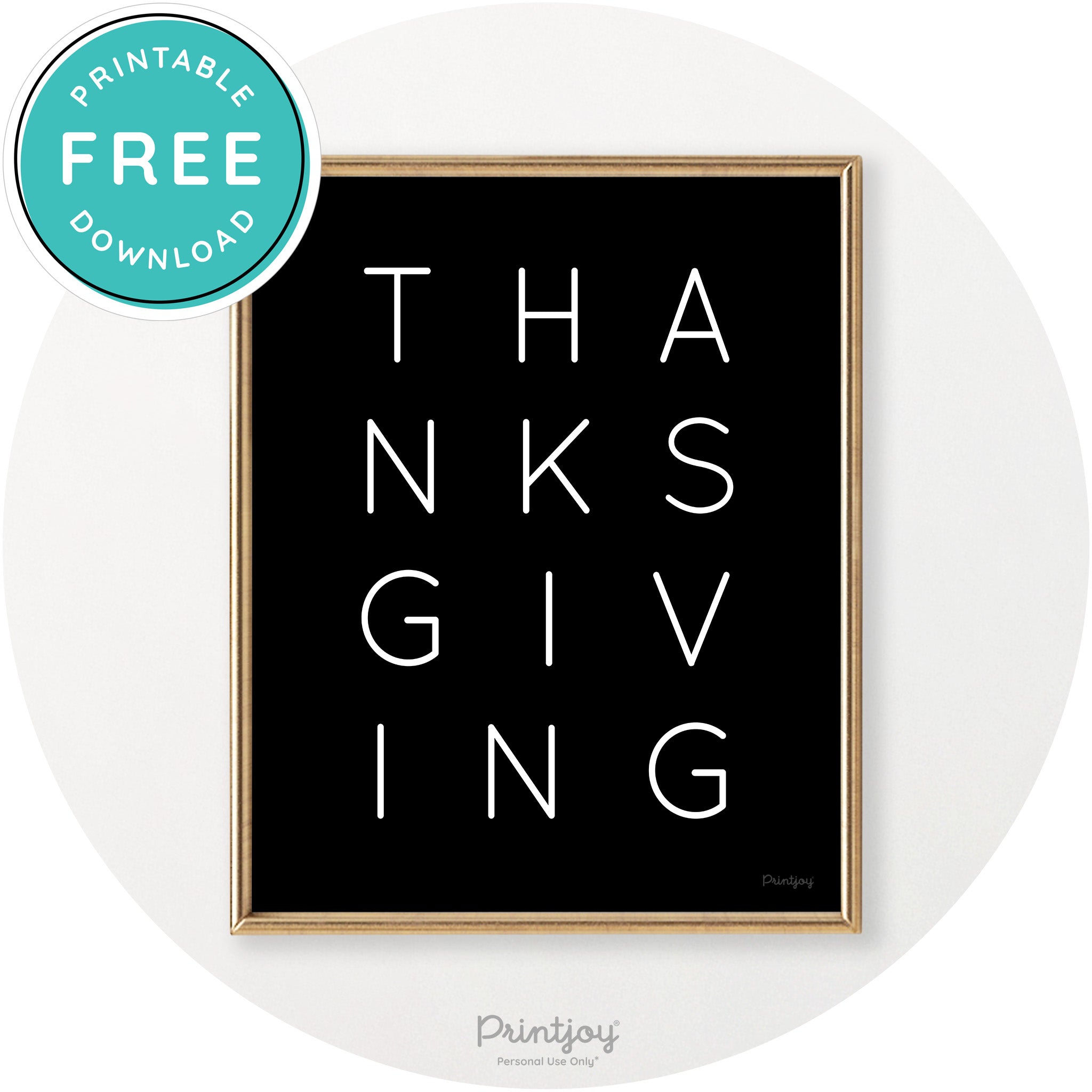 Thanksgiving Cute Typography Modern Chic Wall Art Printable