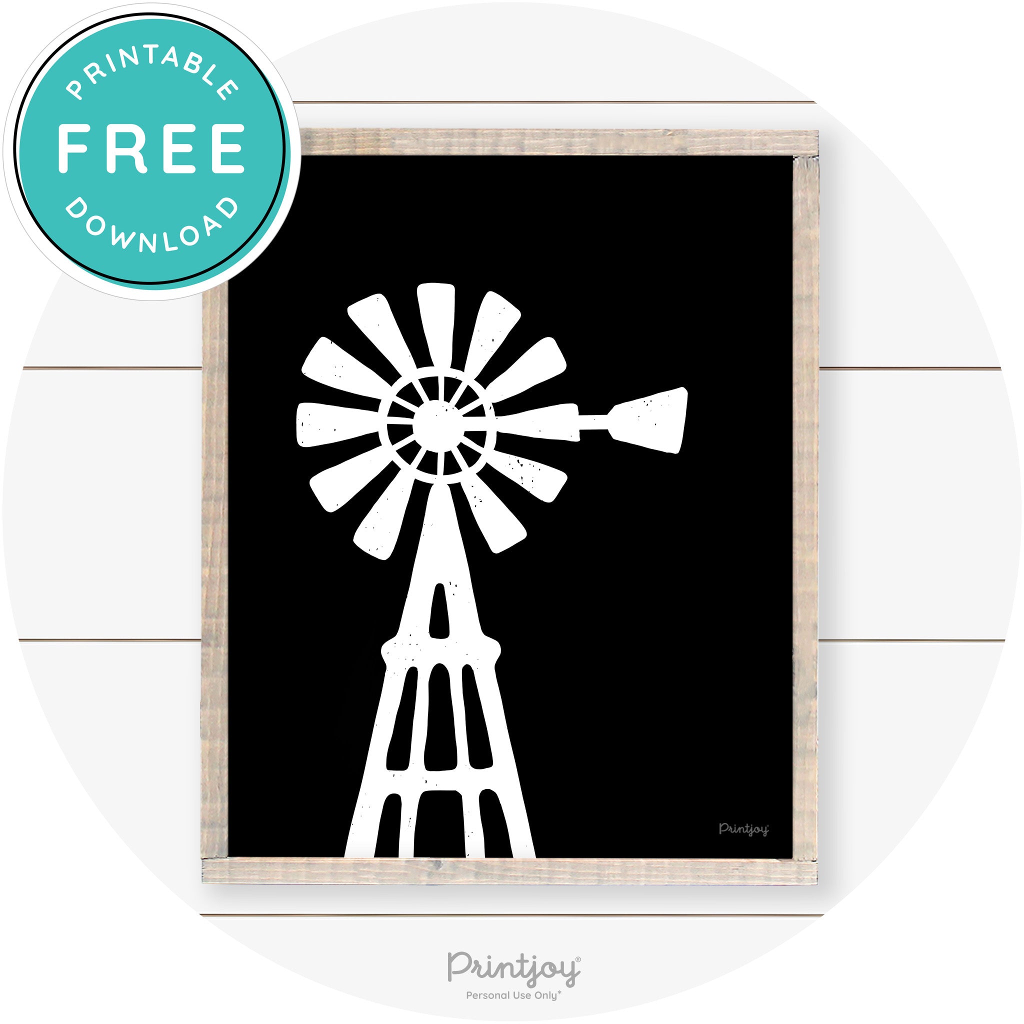 Windmill Rustic Farmhouse Living Room Wall Art Decor Free Printable
