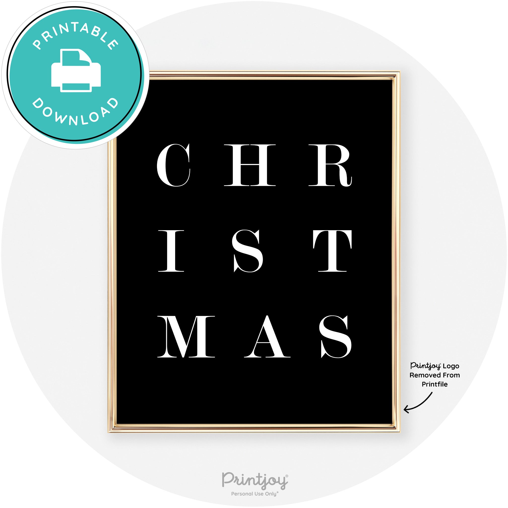 Christmas Typography Cute Modern Chic Decor Wall Art Free Printable
