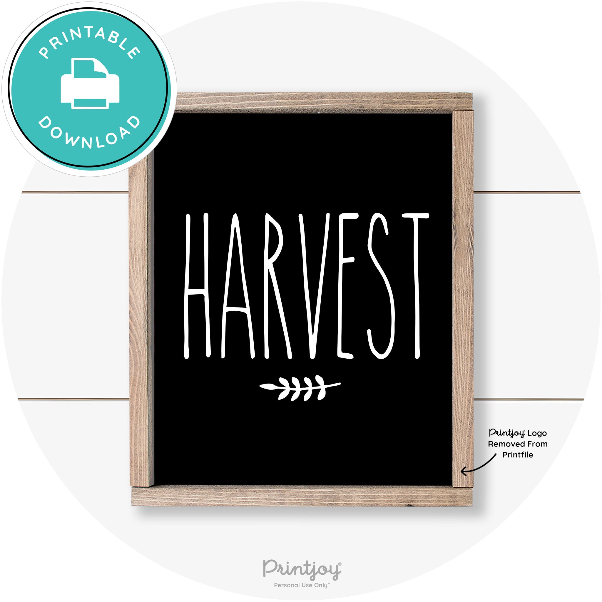 Fall Harvest Tall Letting Cute Farmhouse Wall Art Printable