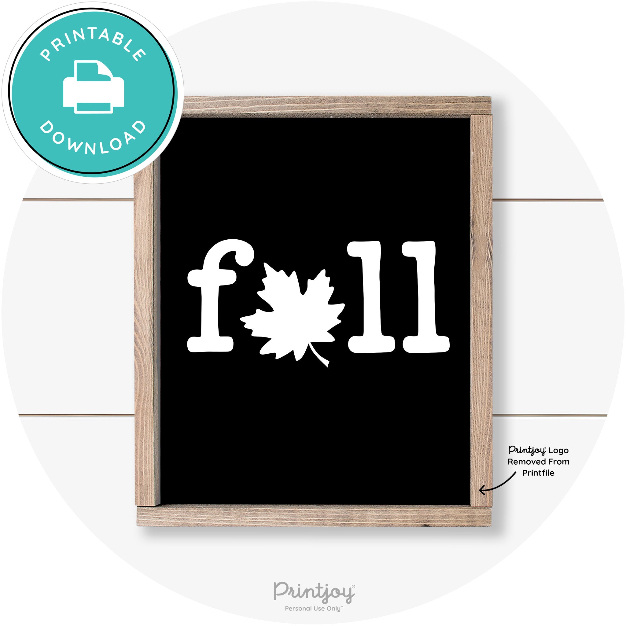 Fall Maple Leaf Cute Modern Farmhouse Wall Art Free Printable