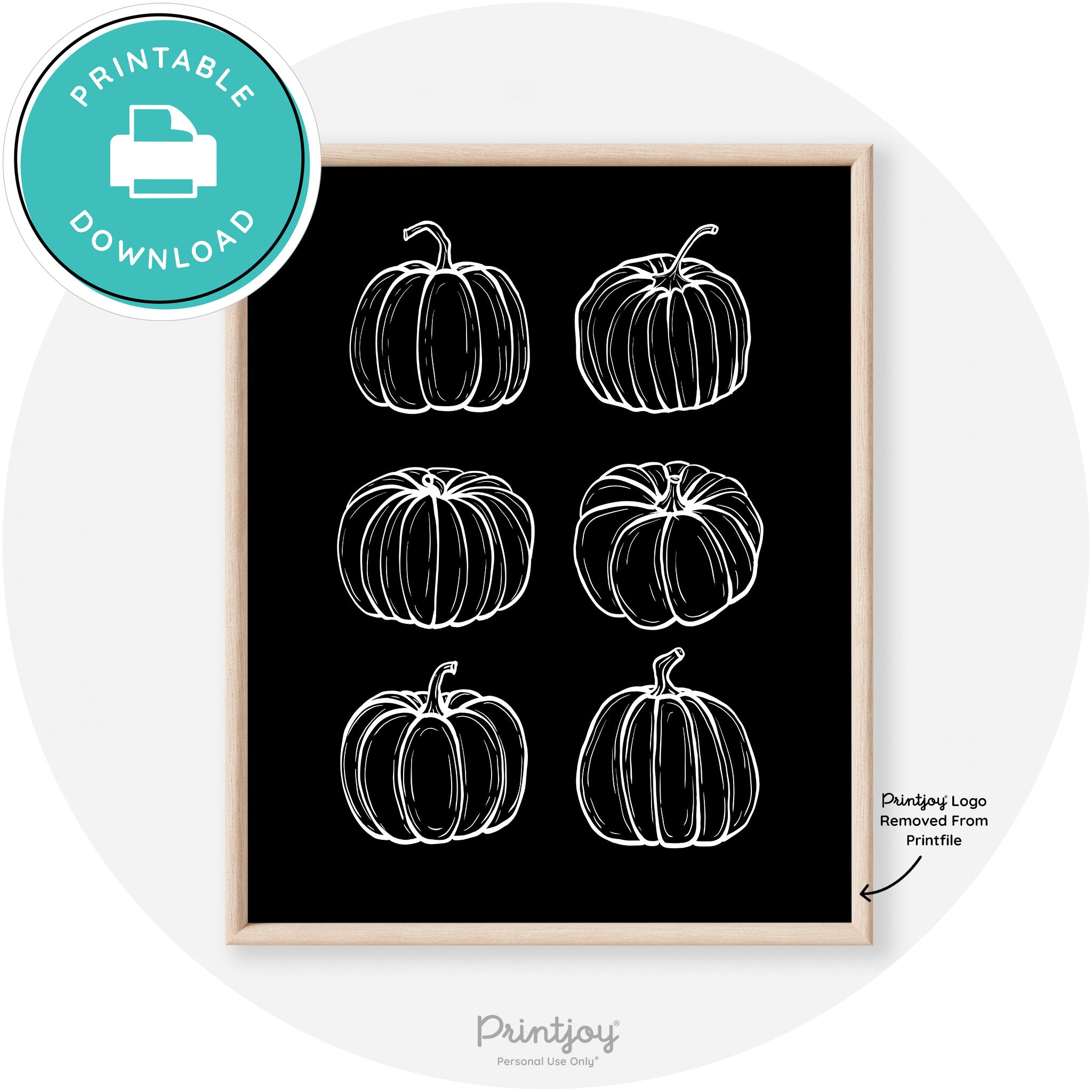 Fall Pumpkin Drawings Transitional Decor Wall Art Free Printable
