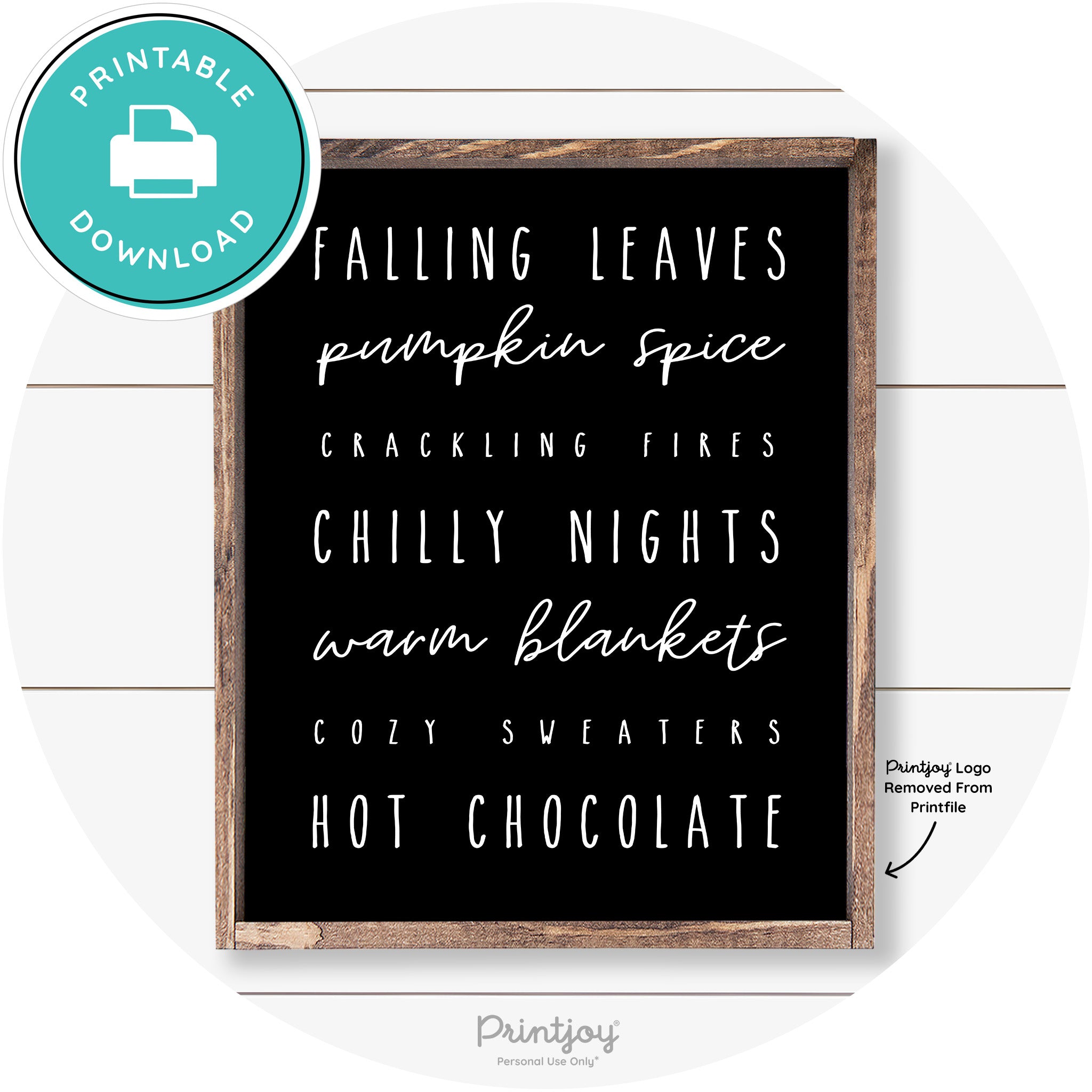 Fall Favorite Things Cute Farmhouse Autumn Wall Art Free Printable